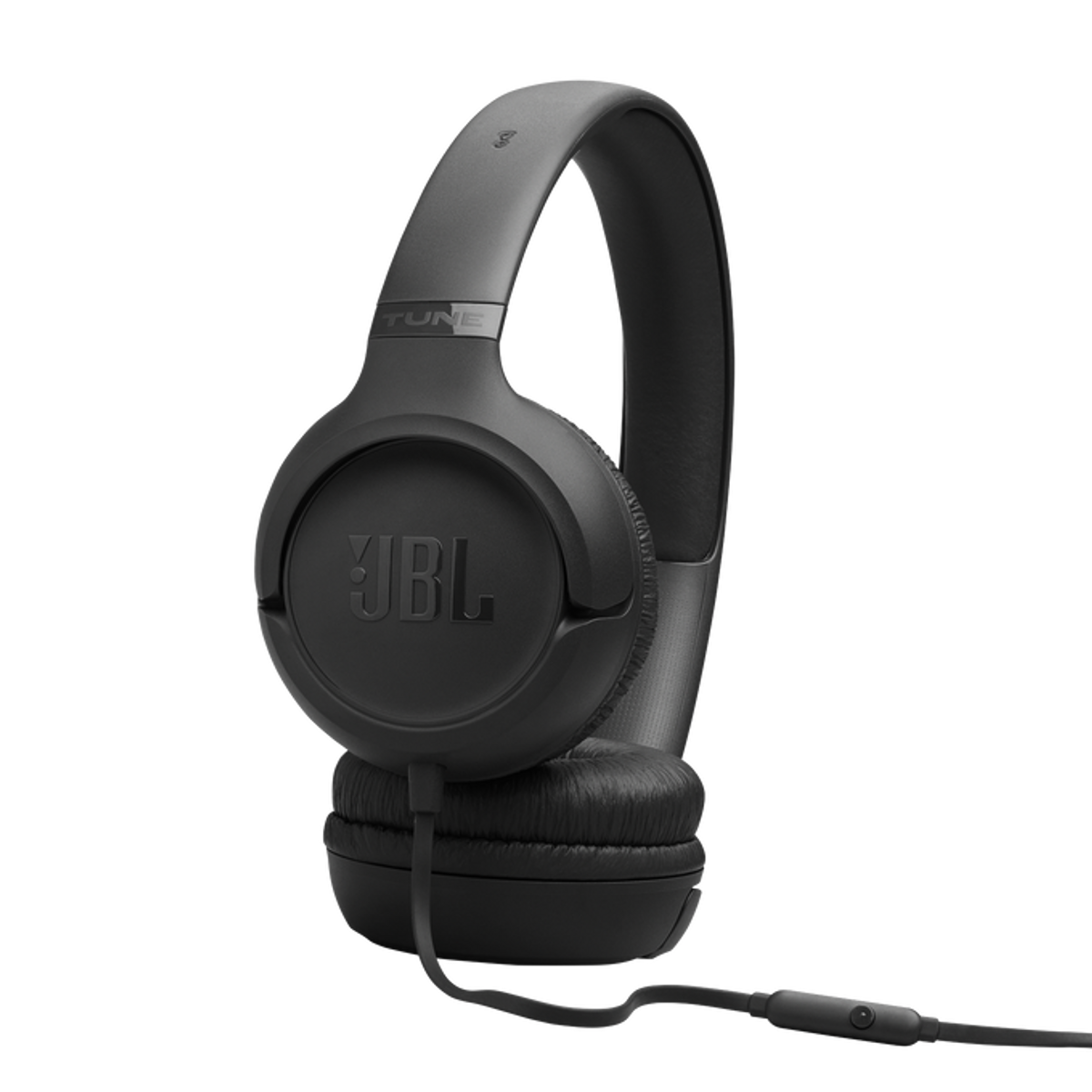 Cuffie JBL nere con cavo e logo JBL sui padiglioni.