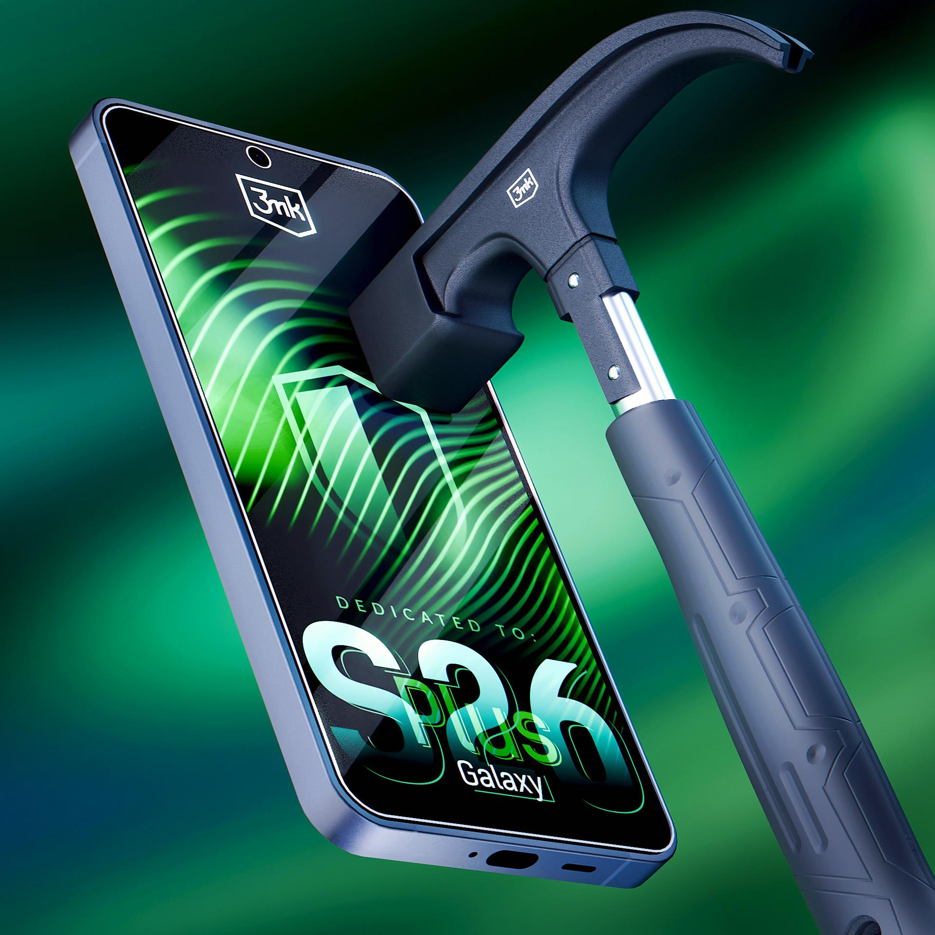 Smartfon uderzany młotkiem w ekran.