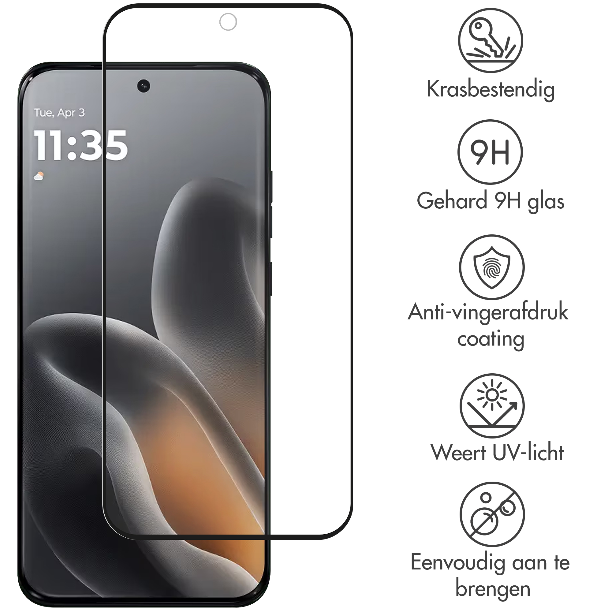 Un protecteur d'écran de smartphone en verre trempé résistant aux rayures.