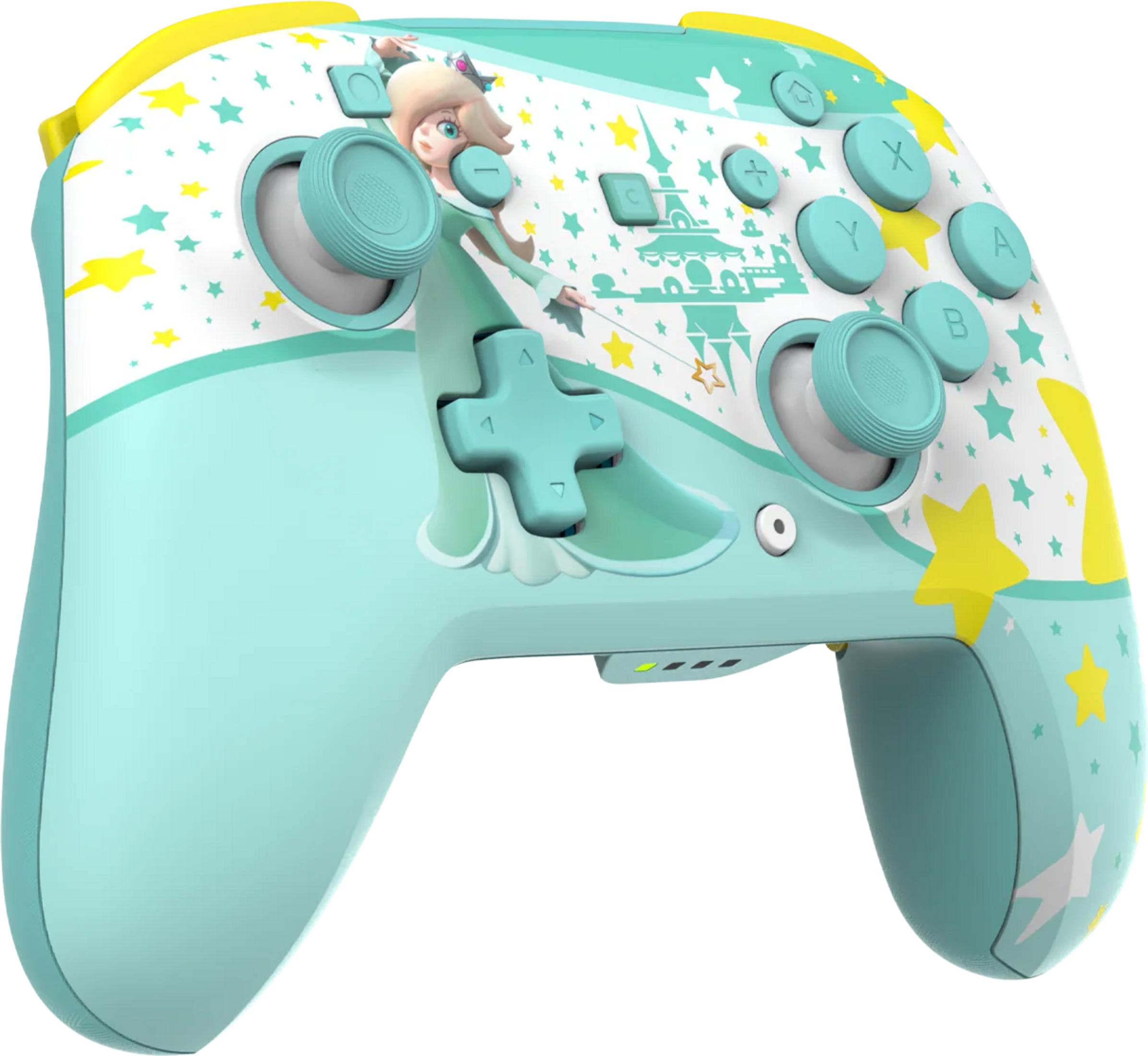 Un controller turchese con design di Rosalina e stelle.