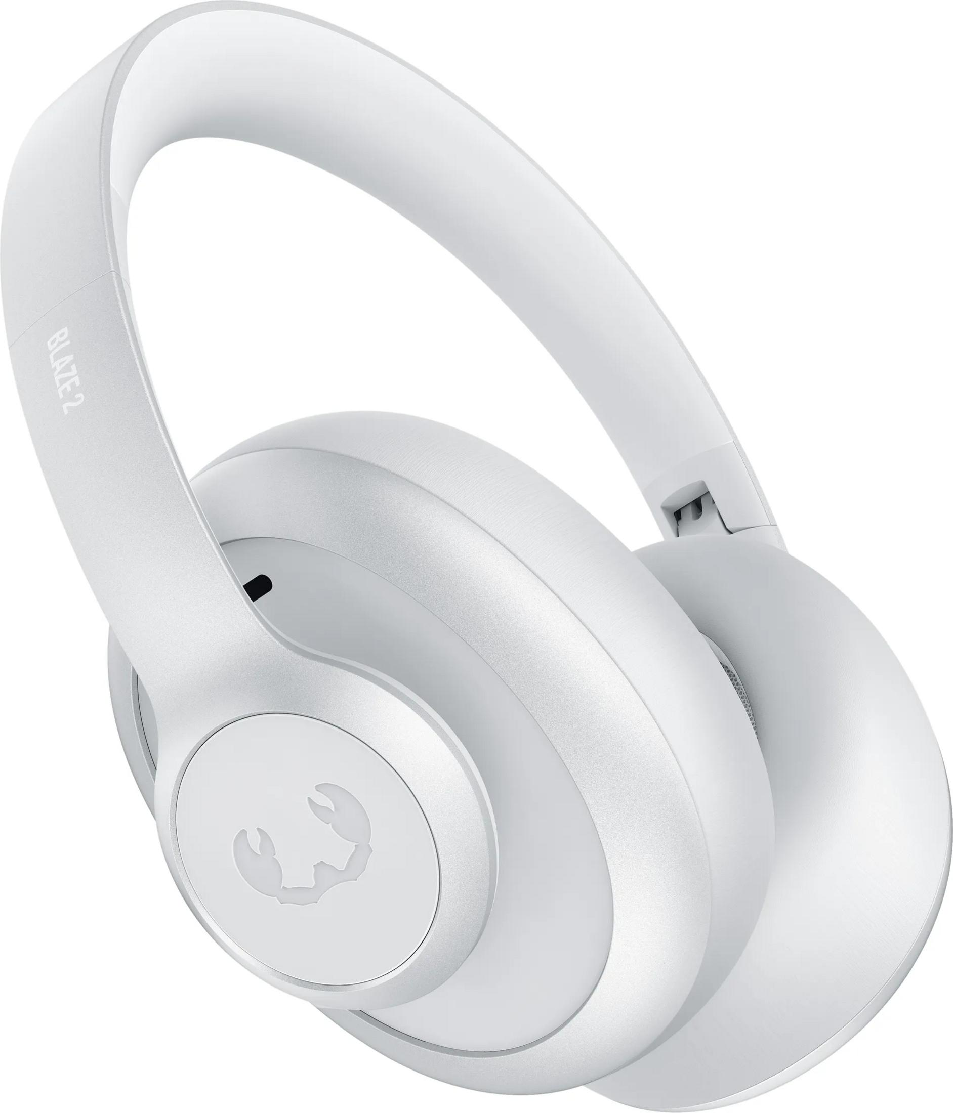 Weie Over-Ear-Kopfhrer mit Skorpion-Logo an der Ohrmuschel und