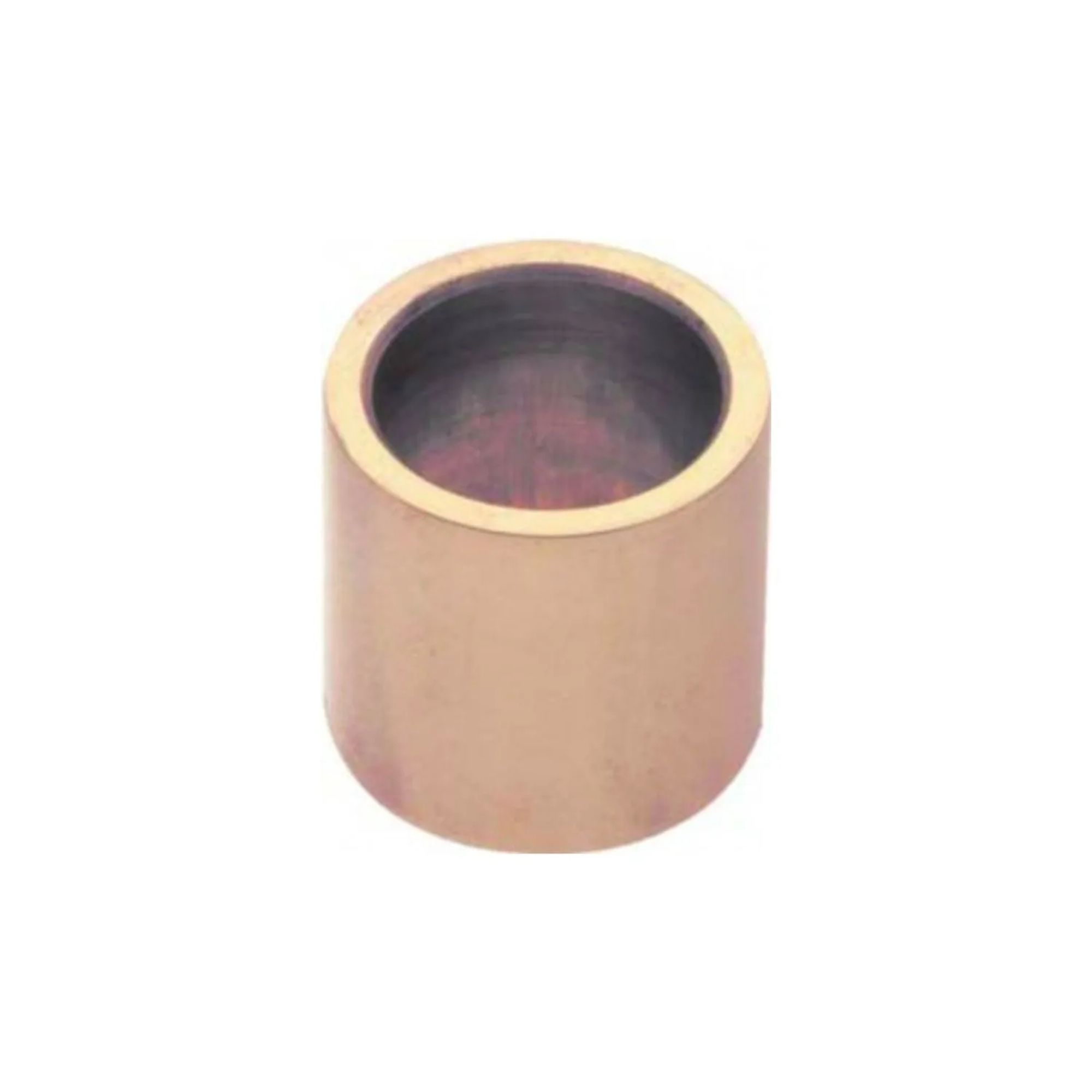 A golden cylinder with a dark interior on a white background.