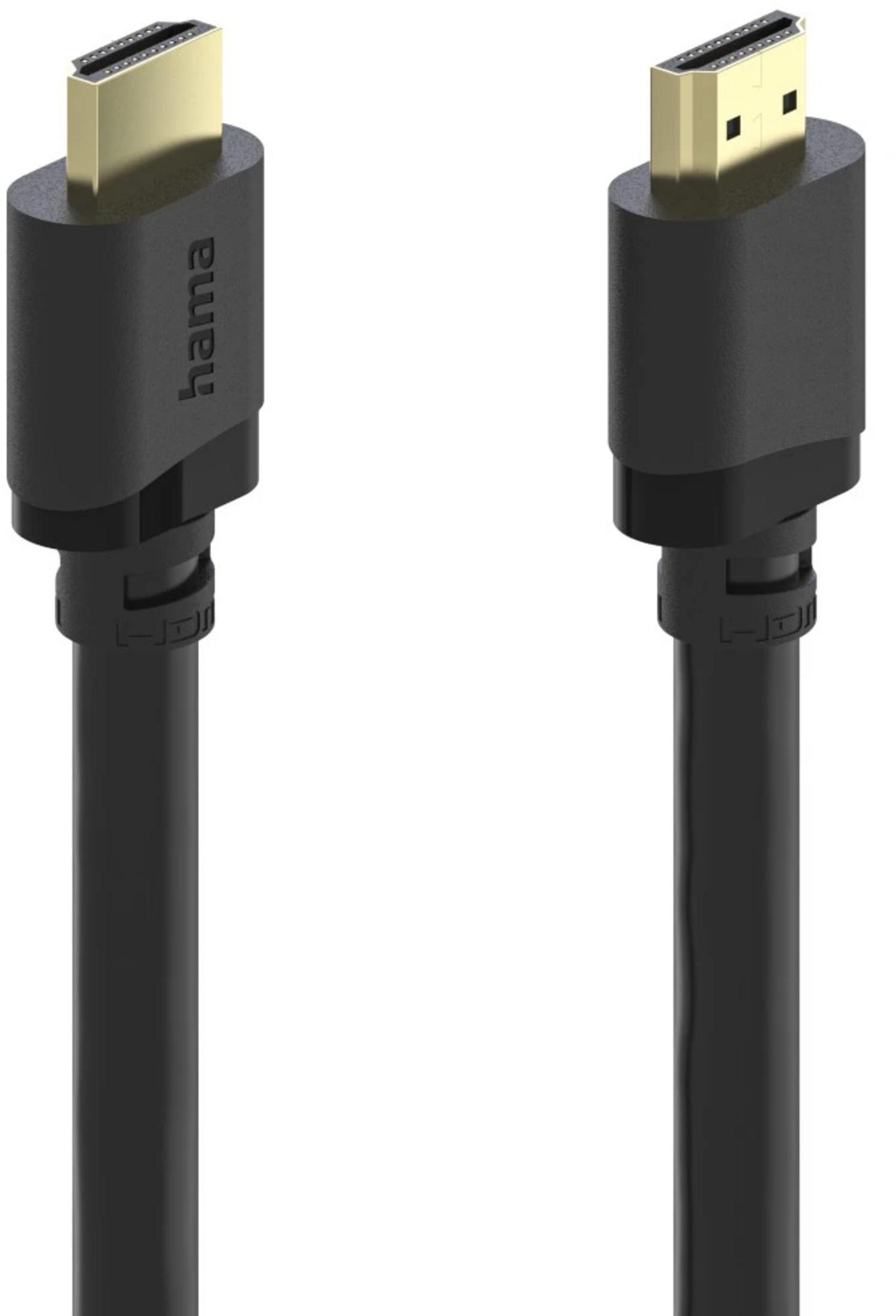 Zwei schwarze HDMI-Kabel mit goldenen Anschlüssen auf weißem Hintergrund.