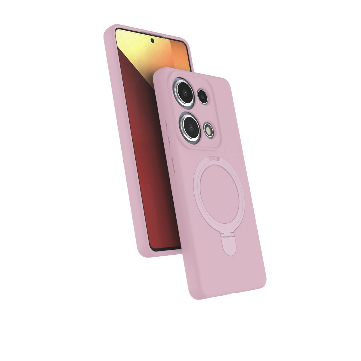INTERFLEX Xiaomi Redmi Note 13 Pro 4G Uyumlu Regal Magsafe Standlı Kapak Telefon Kılıfı Açık Pembe