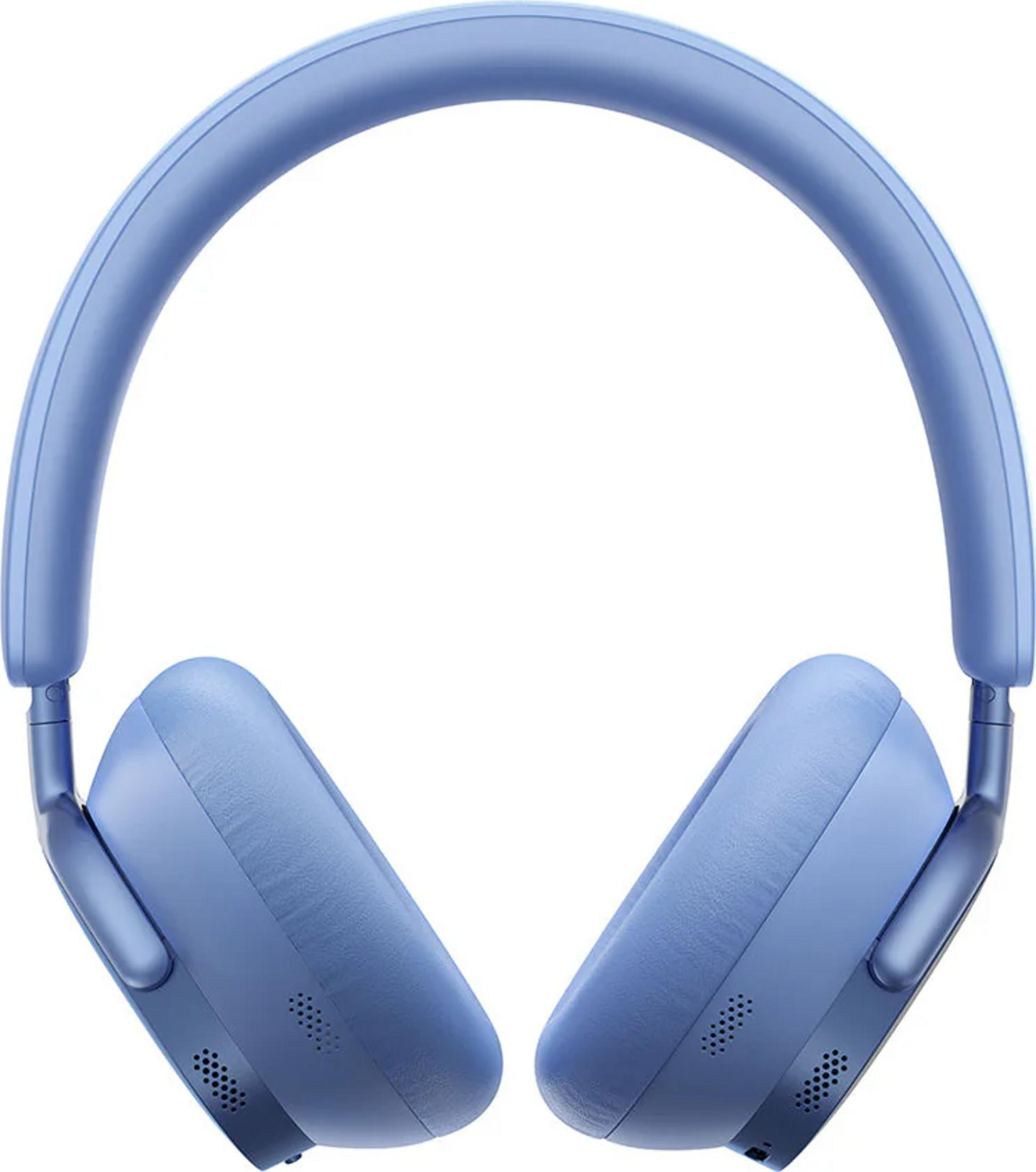 Cuffie blu con archetto imbottito e padiglioni con griglie.