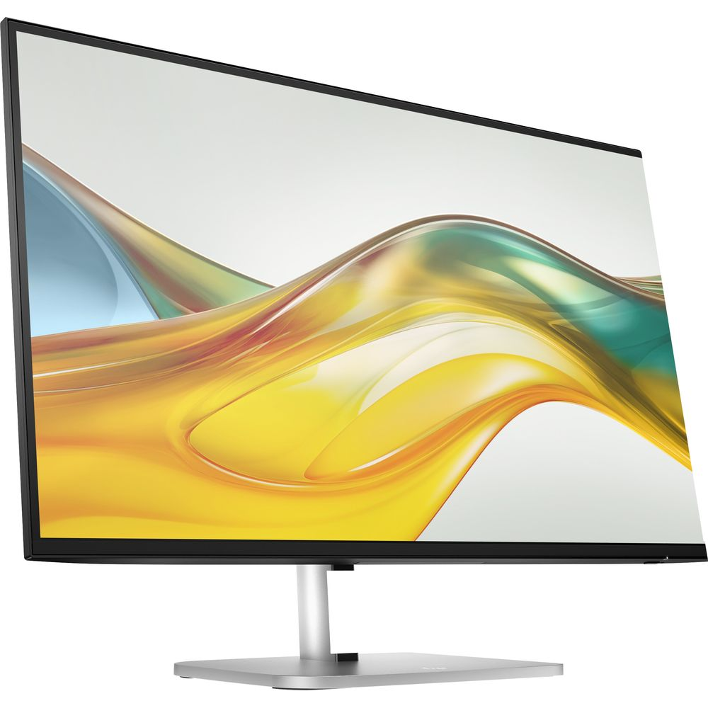 Un monitor moderno con uno sfondo astratto e colorato sullo schermo.