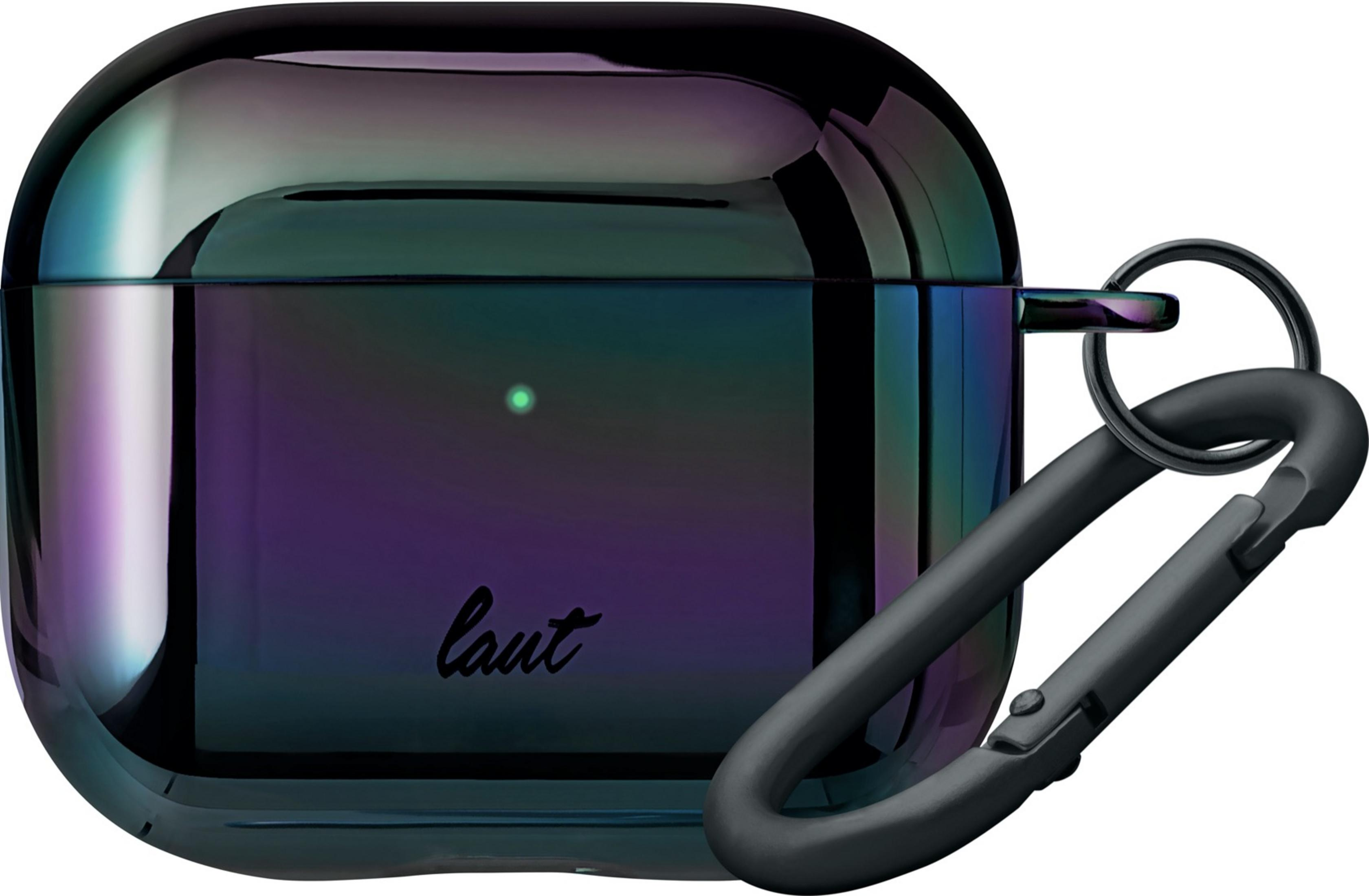 Étui noir iridescent avec mousqueton et logo Laut.
