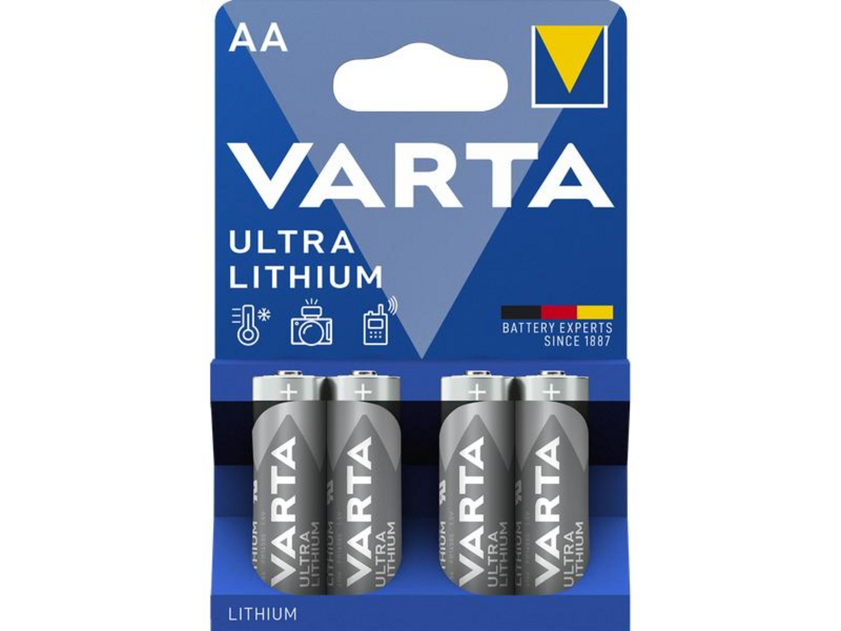 Varta AA Ultra Lithium Batterien im 4er-Pack.