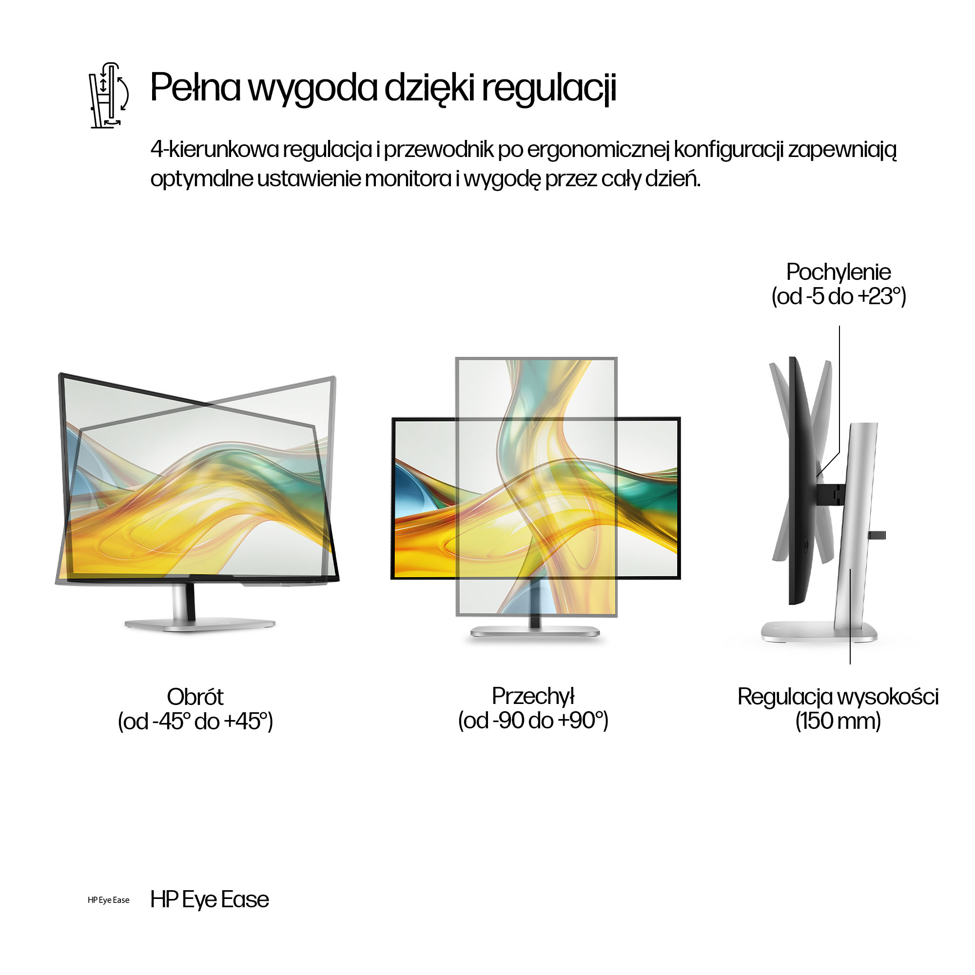Monitorarm mit Rotations-, Neigungs- und Höhenverstellung.