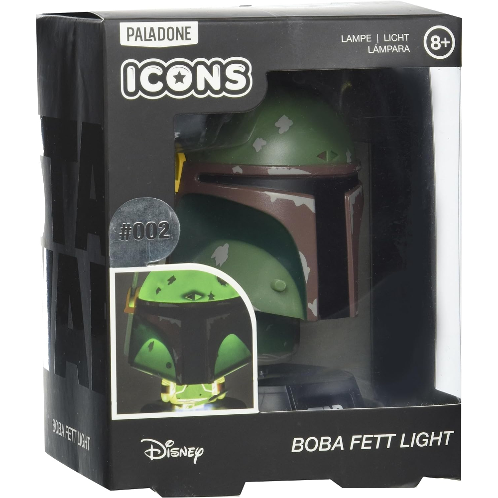Lampa hełm Boba Fett w opakowaniu, Paladone Ikony, Disney.