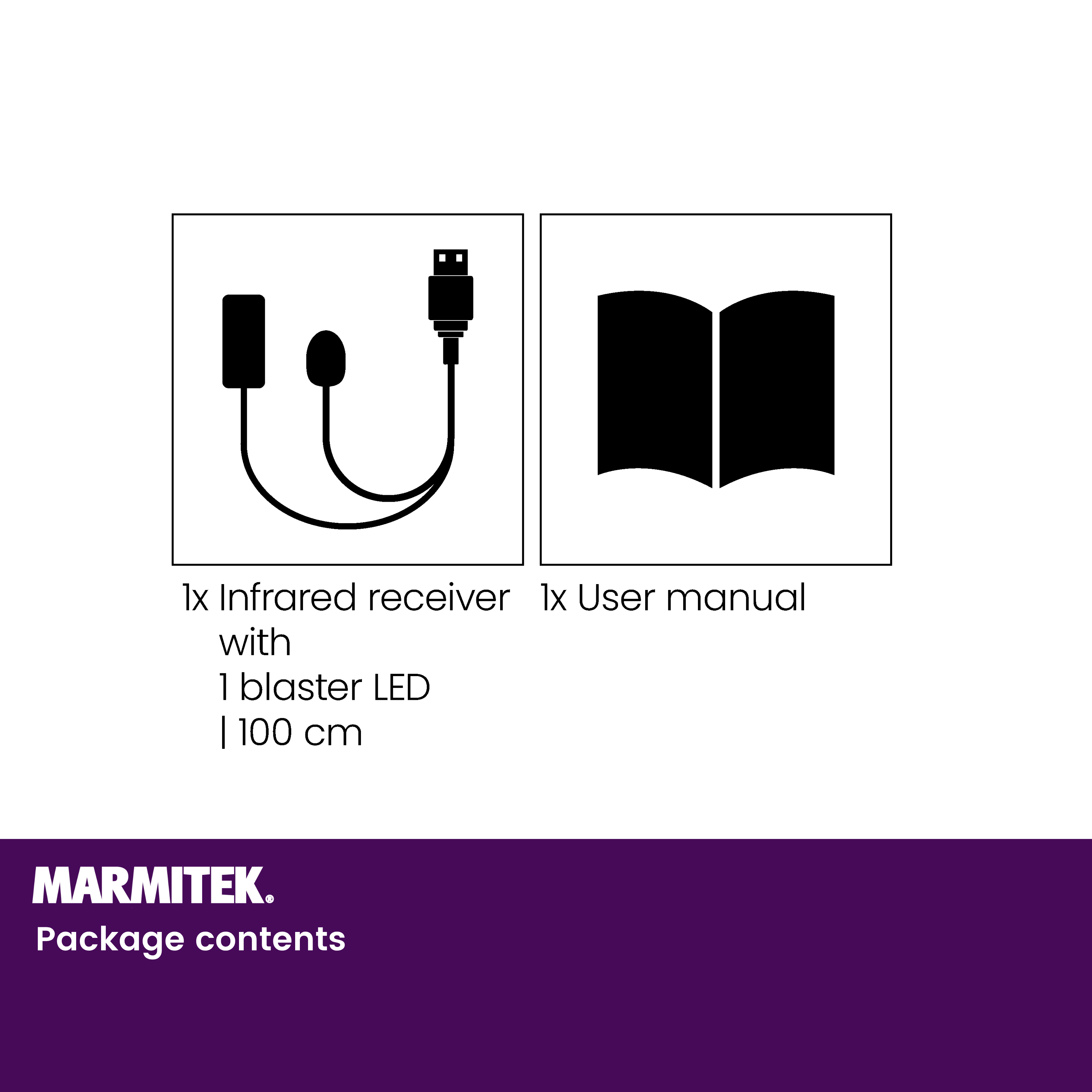 Packungsinhalt: 1x Infrarotempfänger, 1x Handbuch.