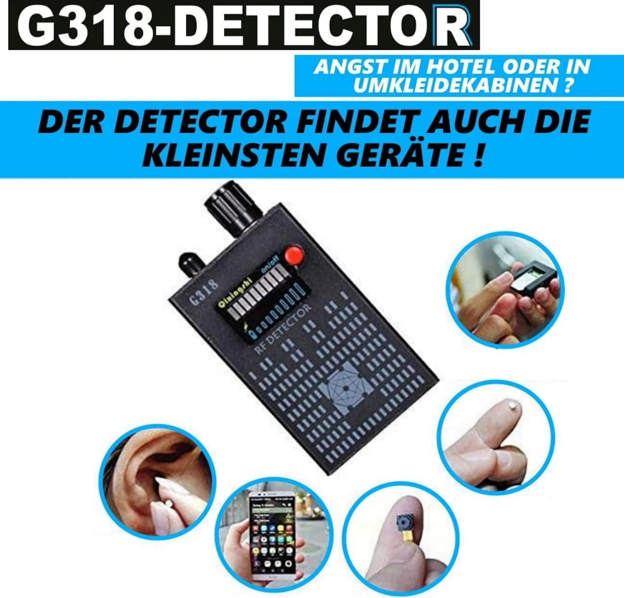 Ein G318 RF Detektor mit kleinen Geräten in Nahaufnahmen.