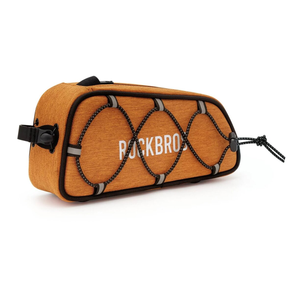 Orange Fahrradtasche mit Schnüren und dem Schriftzug ROCKBROS.
