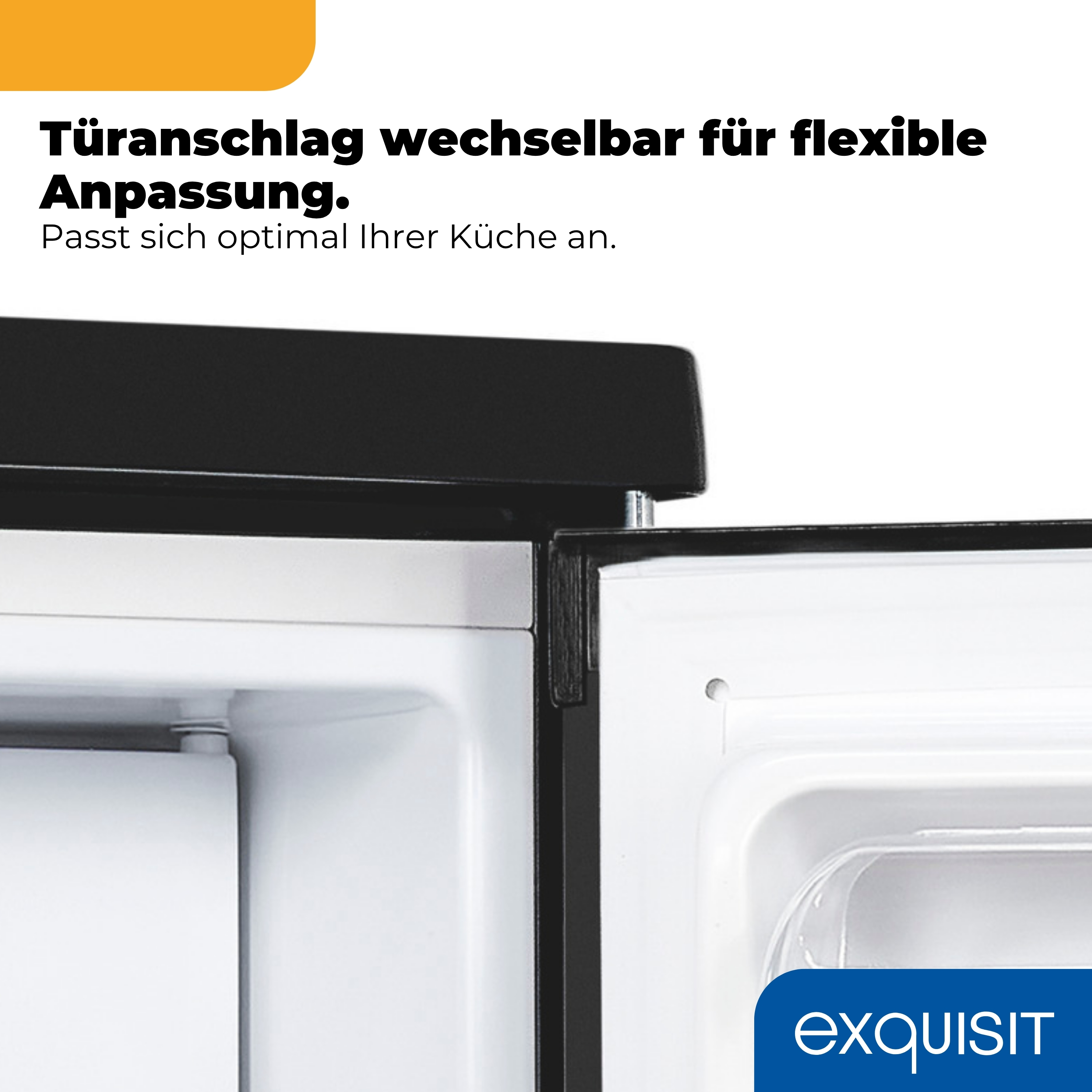Türanschlag wechselbar für flexible Anpassung. Passt sich optimal Ihrer Küche an.