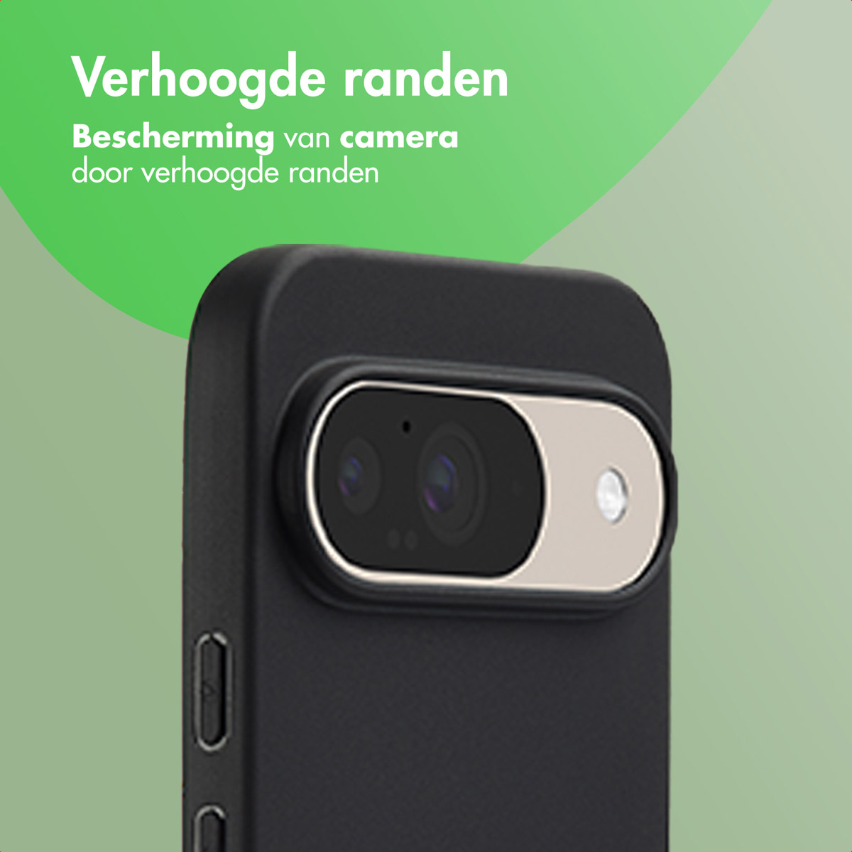 Téléphone noir avec bords surélevés pour protéger l'appareil photo.