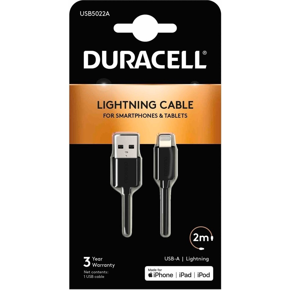 DURACELL USB5022A Şarj Kablosu Siyah