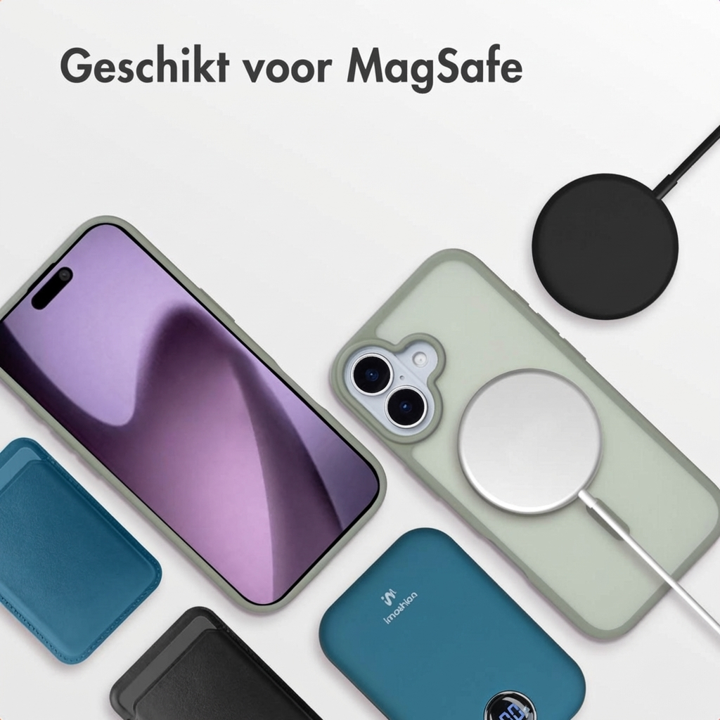 MagSafe accessoires: iPhone hoesje, lader, powerbank, kaarthouder.