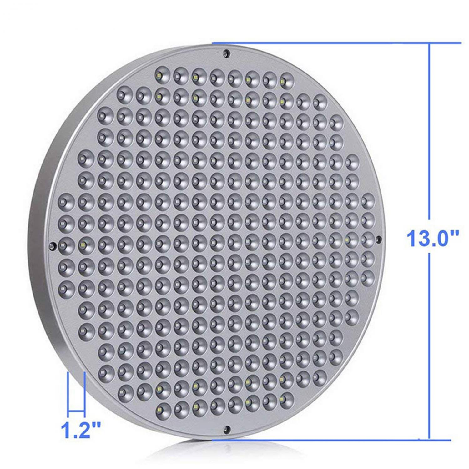 Runde silberne LED-Lampe, 13 Zoll Durchmesser, 1,2 Zoll Dicke.