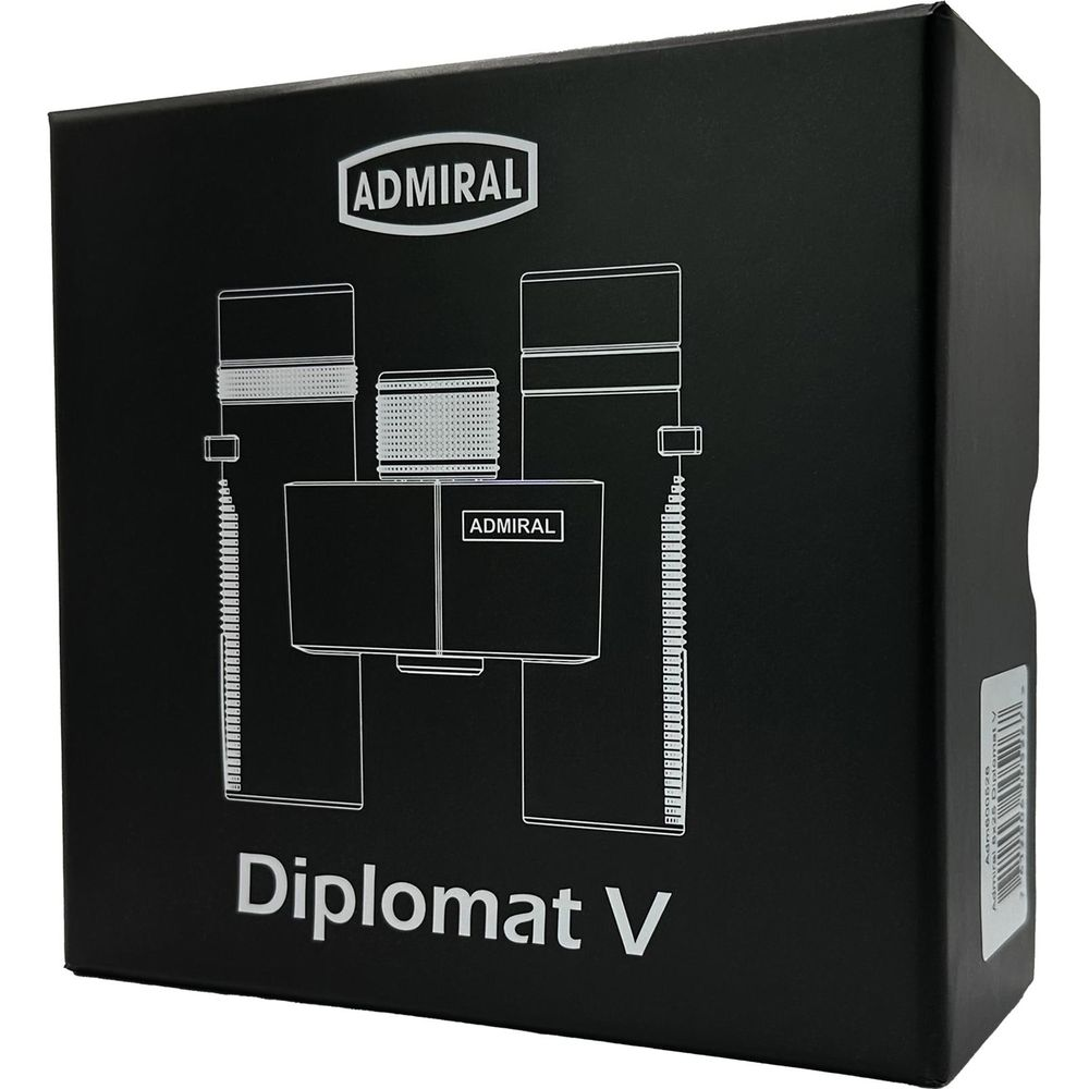 Scatola nera con logo Admiral e disegno schematico di un binocolo.