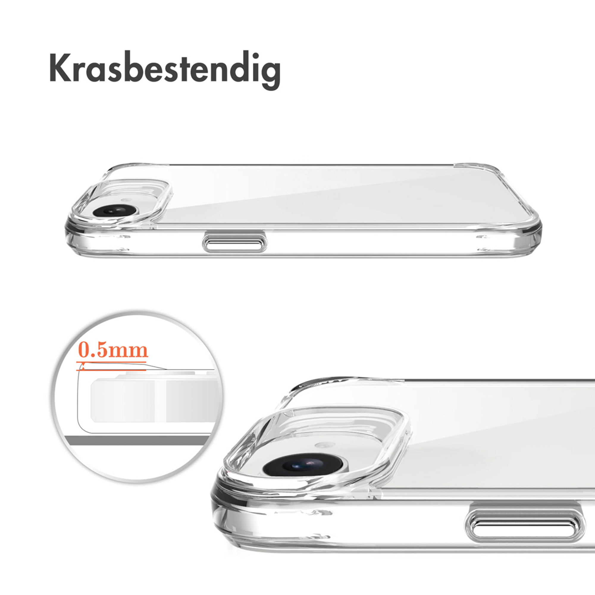 Coque de téléphone résistante aux rayures, 0,5 mm d'épaisseur, protég.
