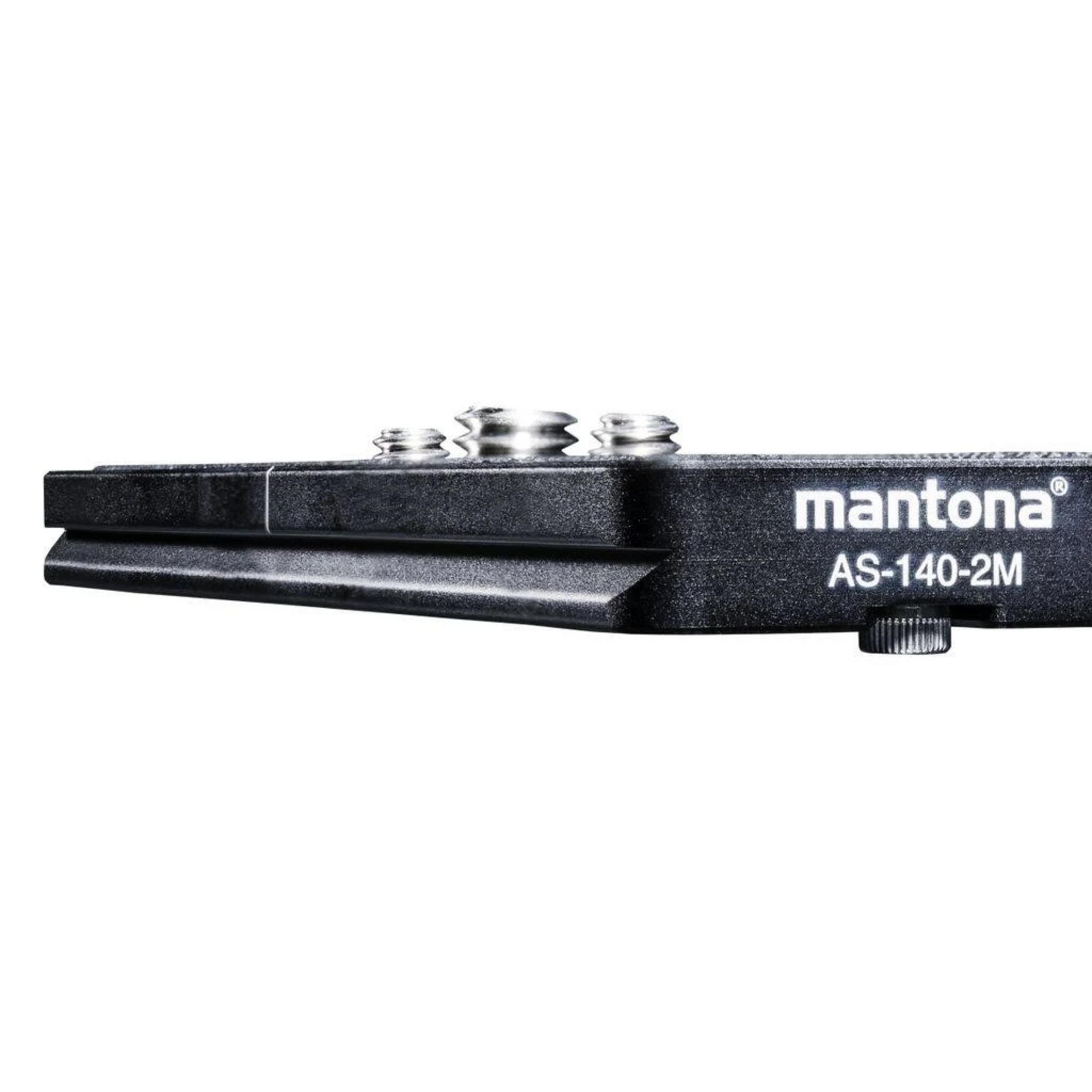Mantona AS-140-2M schwarz Kamerastativplatte mit Schrauben