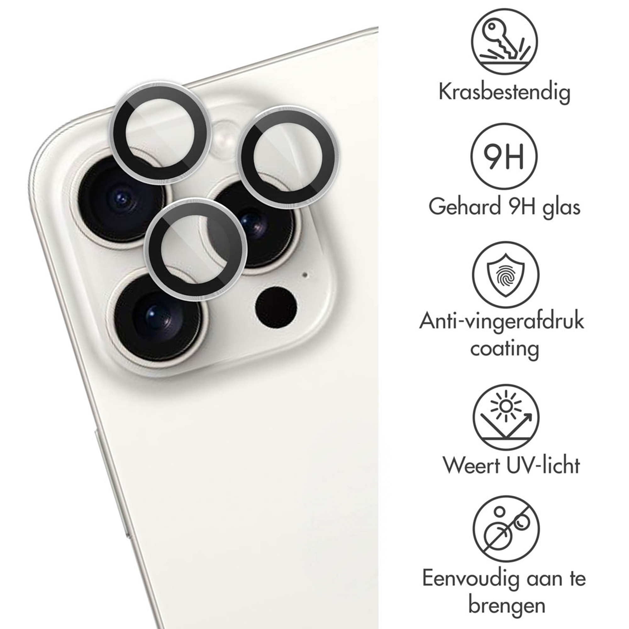 Lentilles protectrices pour caméras de téléphone, dureté 9H, anti-rayures.