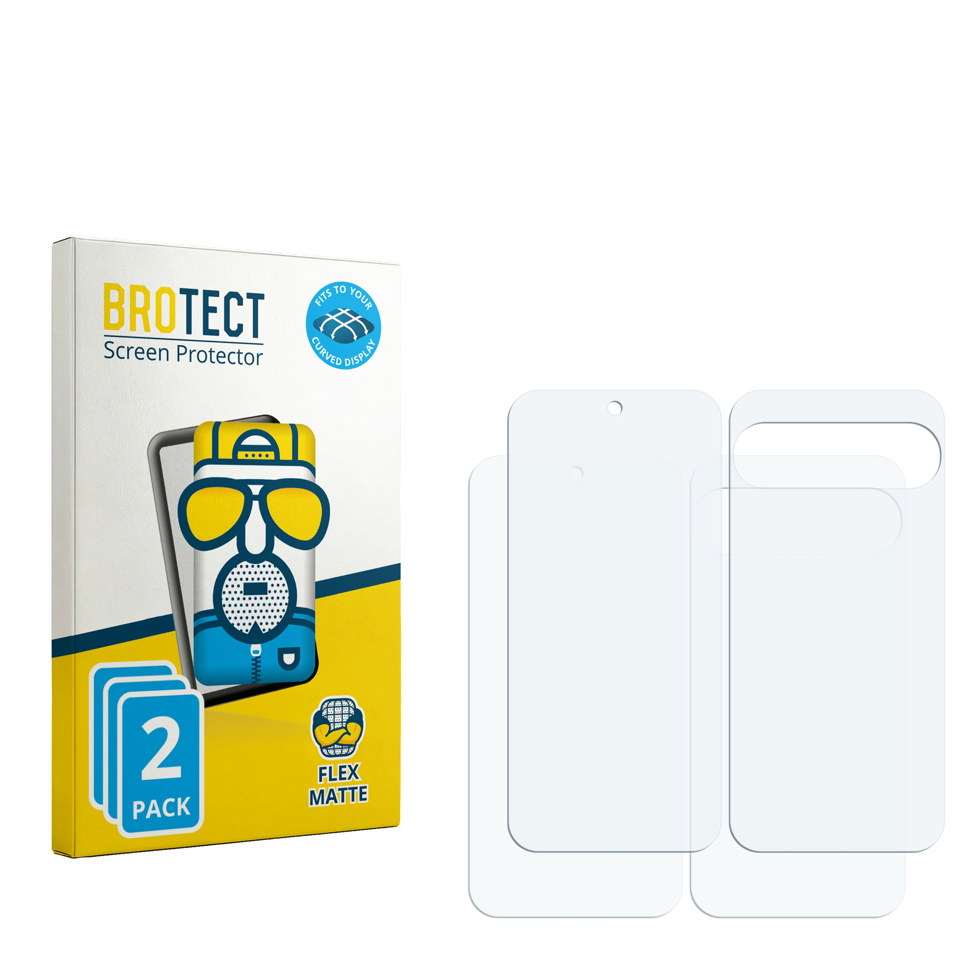 BROTECT Displayschutzfolie, 2er Pack, mit zwei klaren Schutzfolien.
