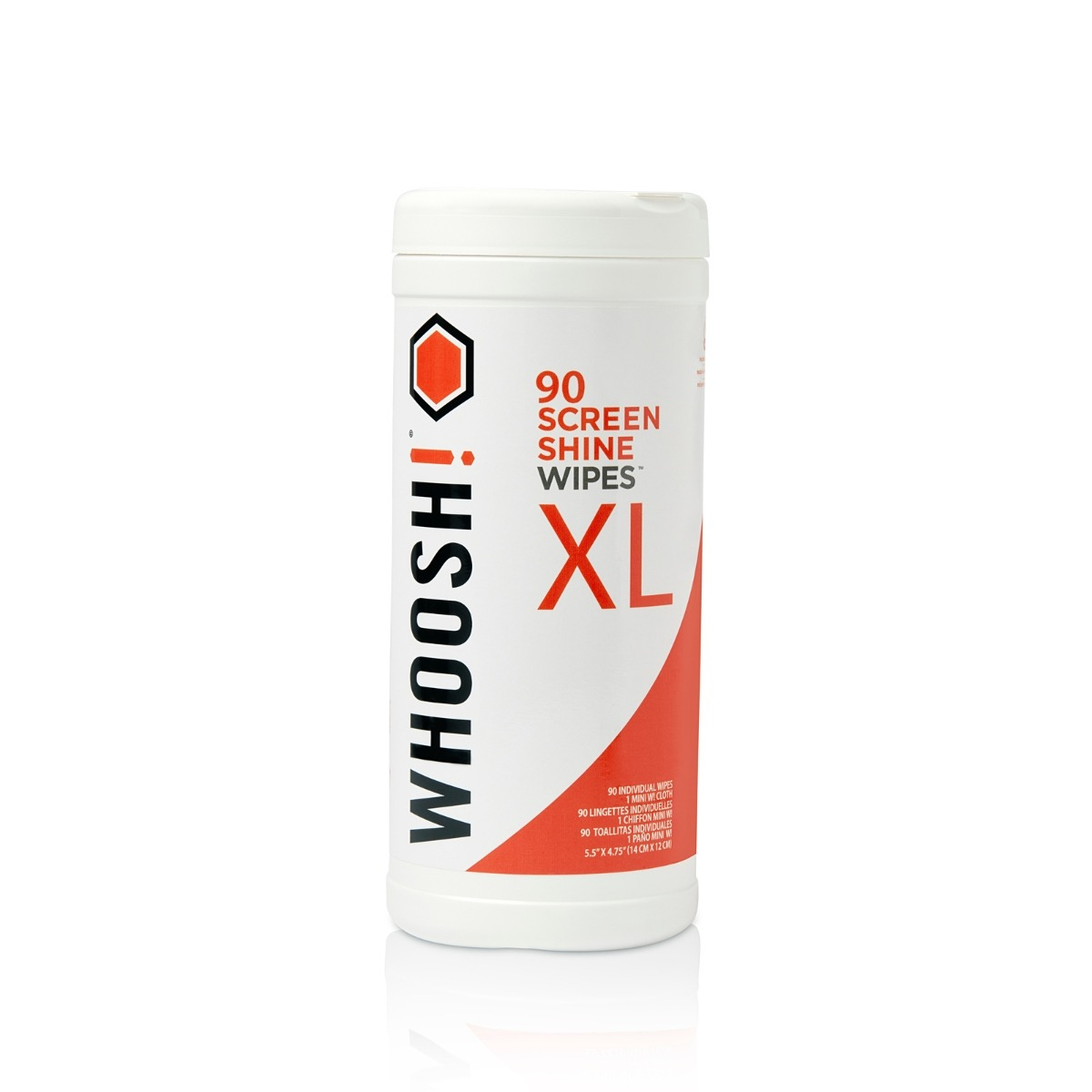 Witte bus met WHOOSH! XL schermdoekjes, 90 stuks.