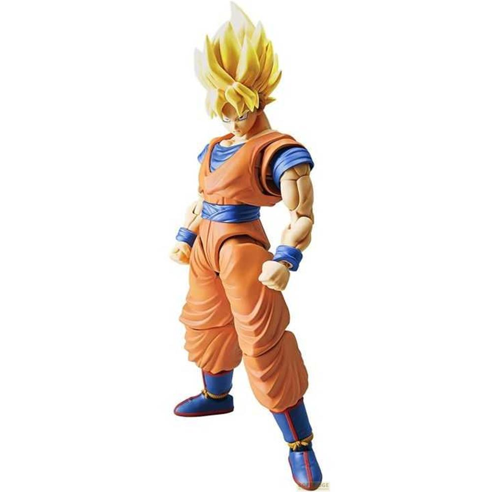Figurine d'action de Goku en gi orange, maillot bleu et cheveux blonds hérissés.
