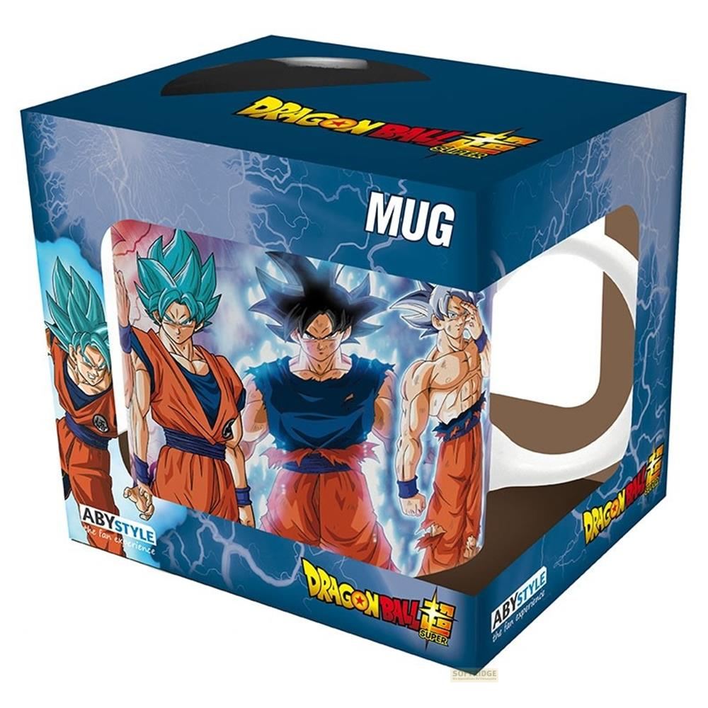 Eine blaue Box mit Dragon Ball Z Charakteren und der Aufschrift MUG.