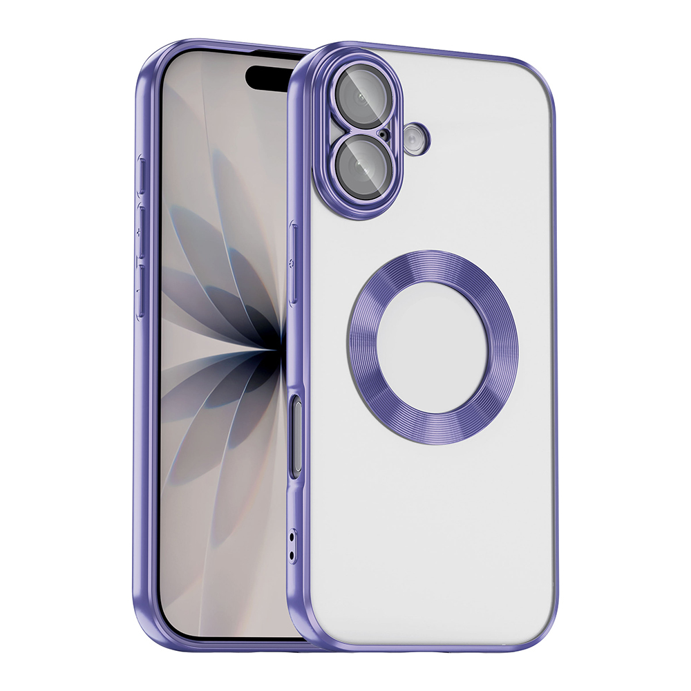 LOPARD Apple iPhone 16 Pro Max Uyumlu  Safir Kaplama 40 kg Darbe Testi HD 3D Glue Şeffaf Temperli Cam Arka Kapak Lila