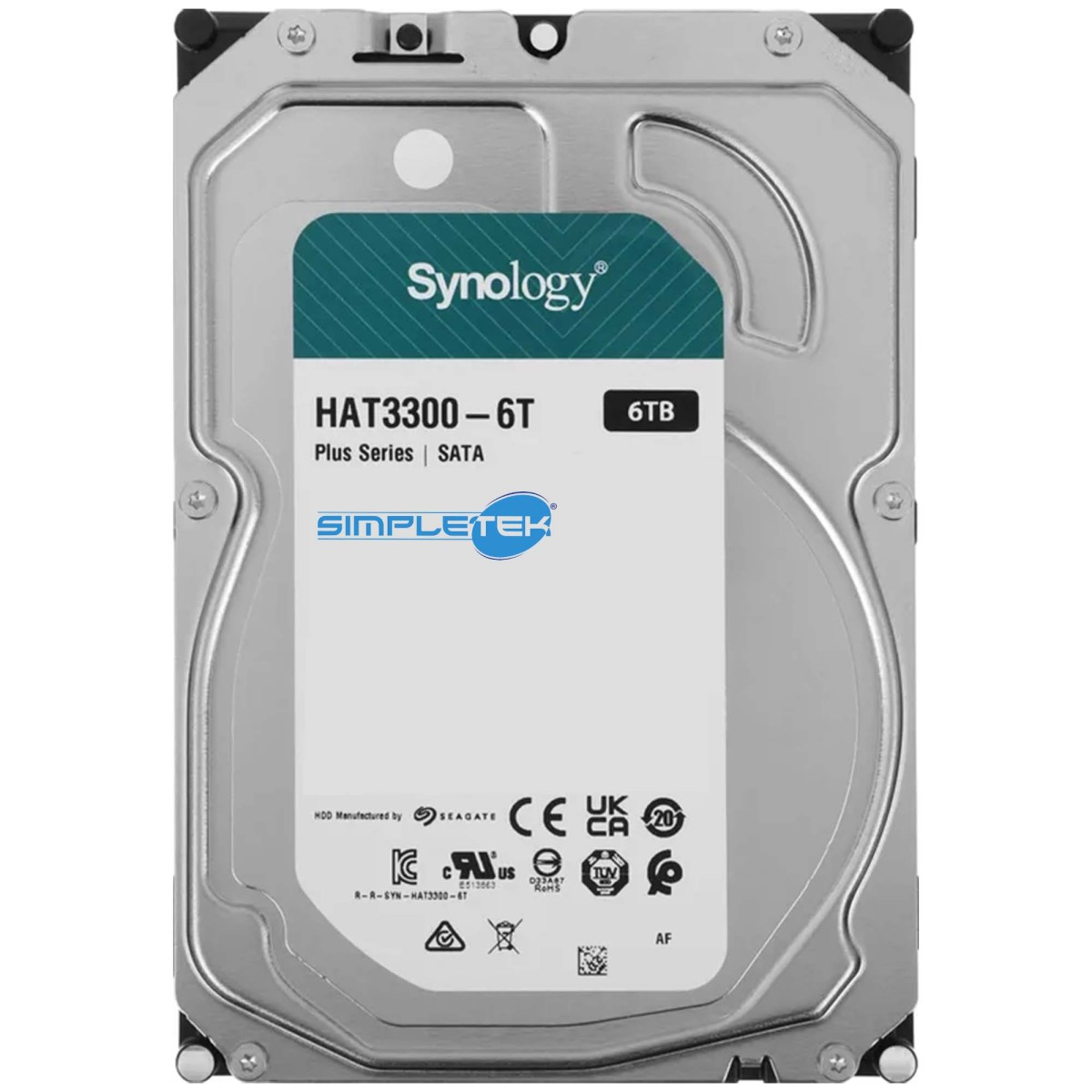 Synology HAT3300-6T 6TB SATA Festplatte, hergestellt von Seagate.