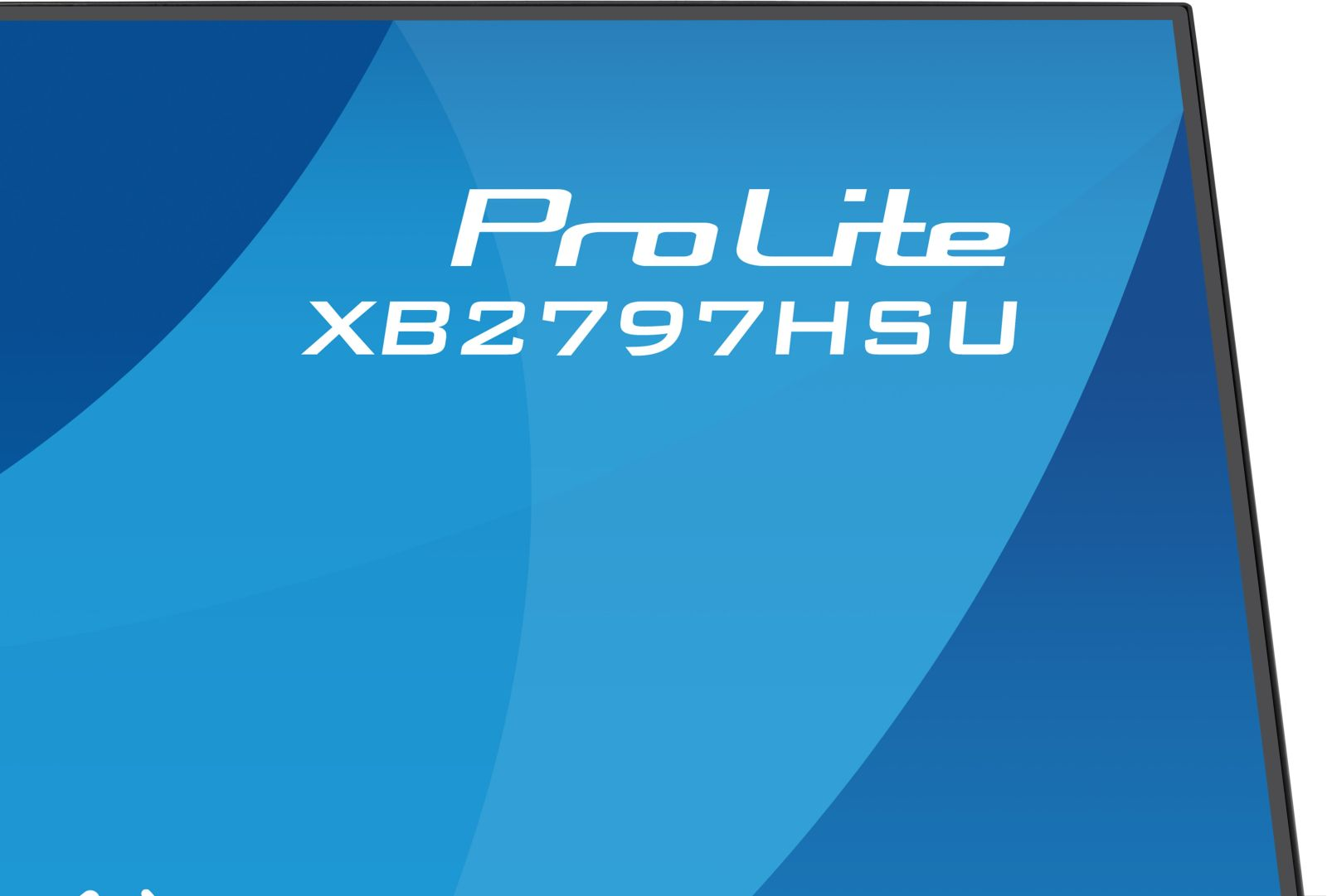 ProLite XB2797HSU tekst op blauwe achtergrond.