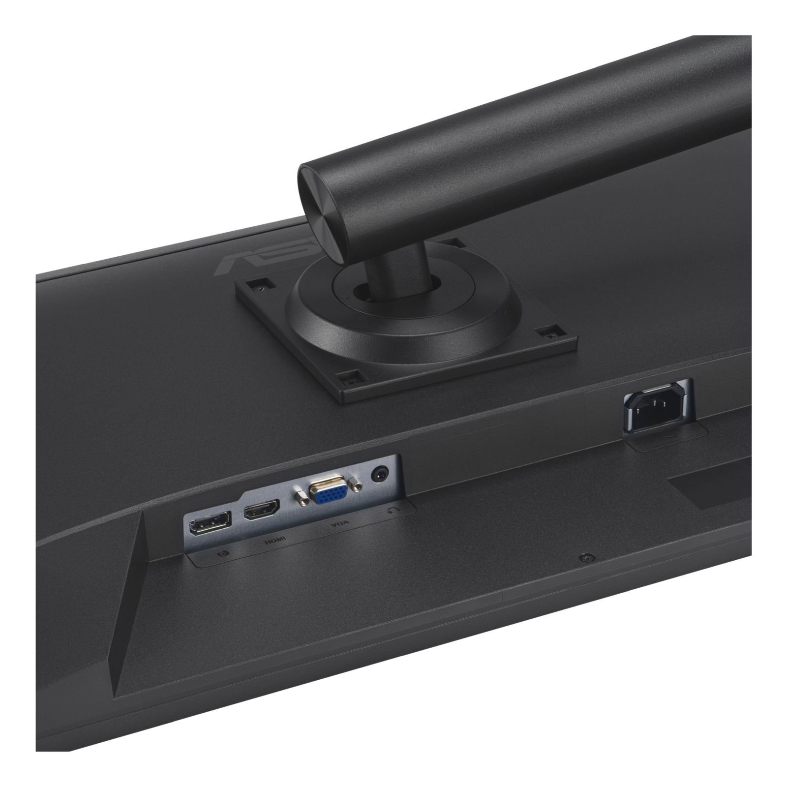 Tył czarnego monitora z portami: HDMI, VGA i zasilania.