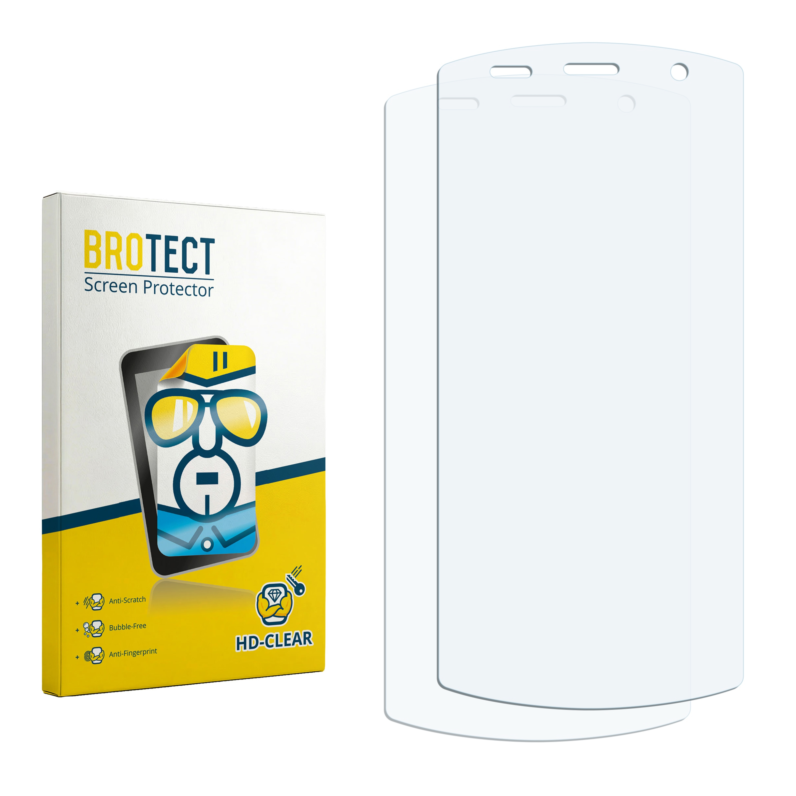 Verpackung für BROTECT Displayschutzfolien mit zwei Folien.