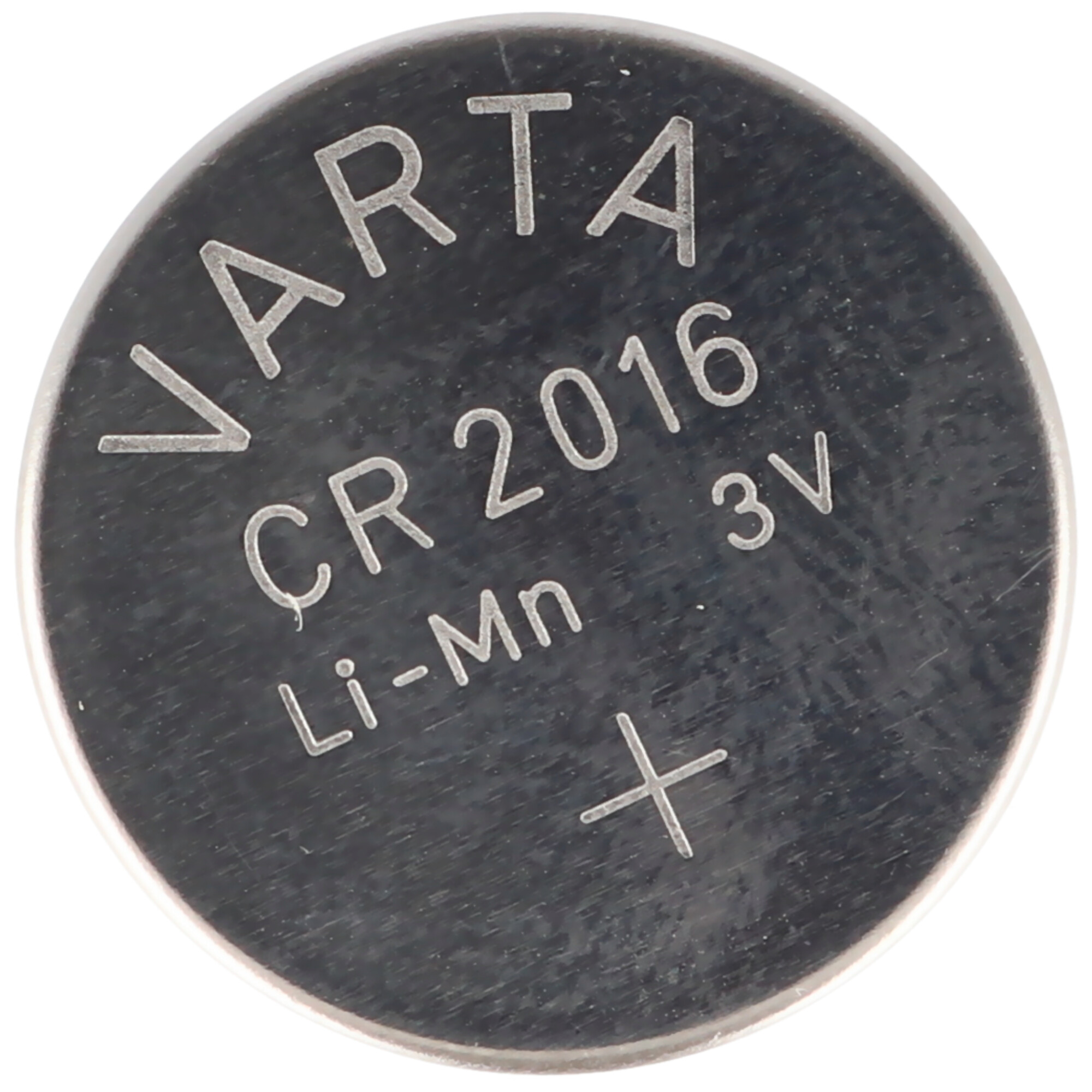Varta CR2016 3V Li-Mn Batterie mit Pluszeichen.