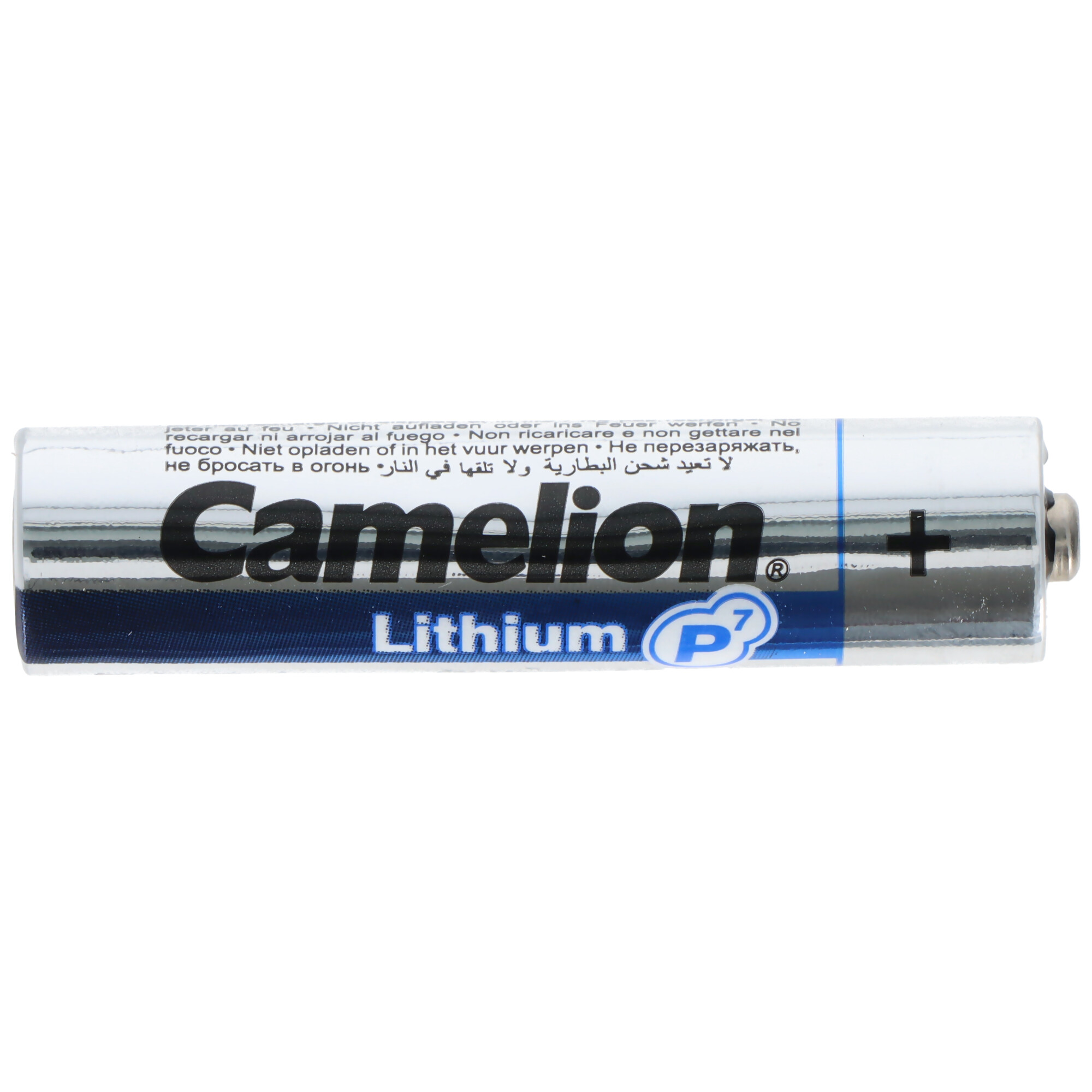 Eine Camelion Lithium P7 Batterie mit Pluspol.