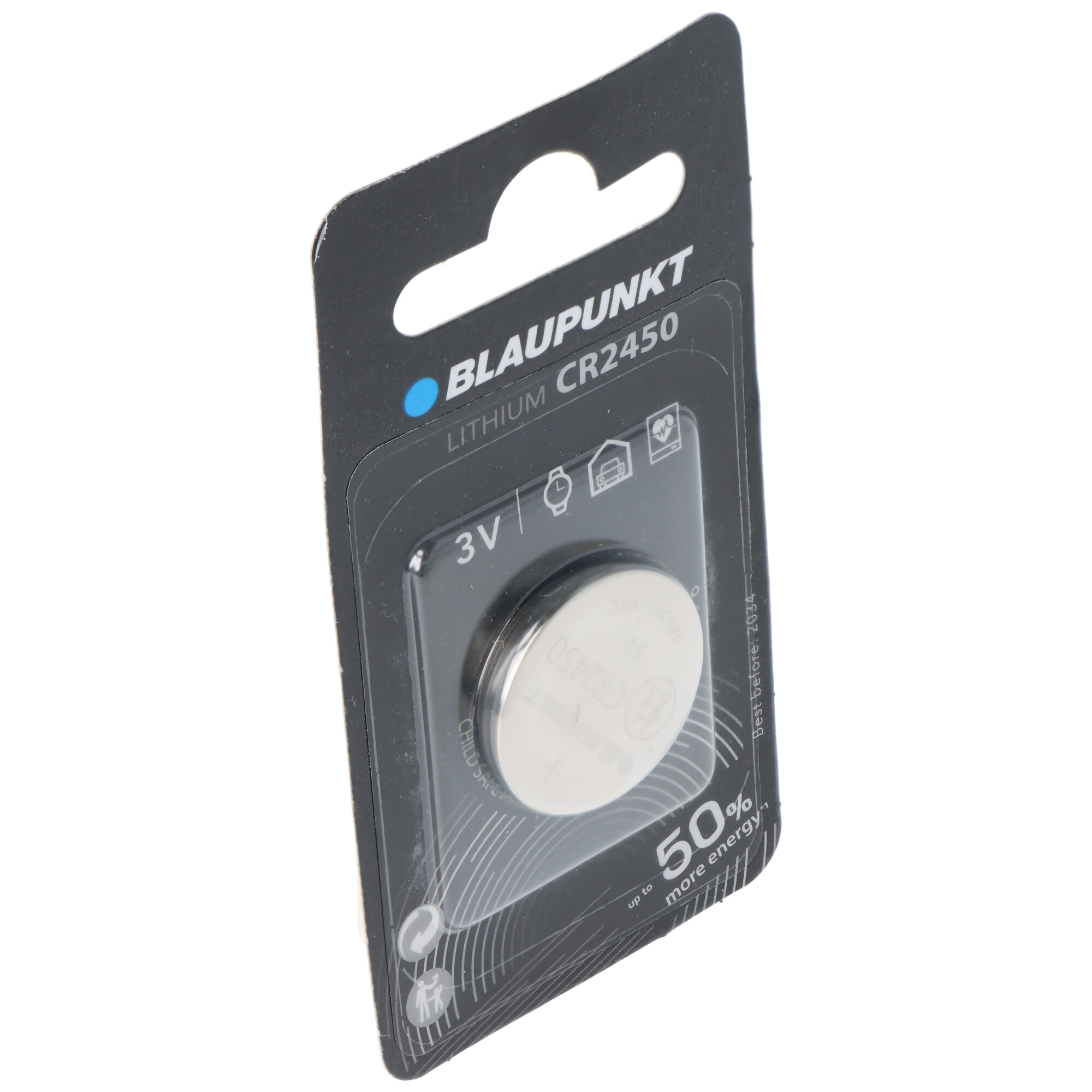 Blaupunkt Lithium CR2450 Batterie in Blisterverpackung, 3V.