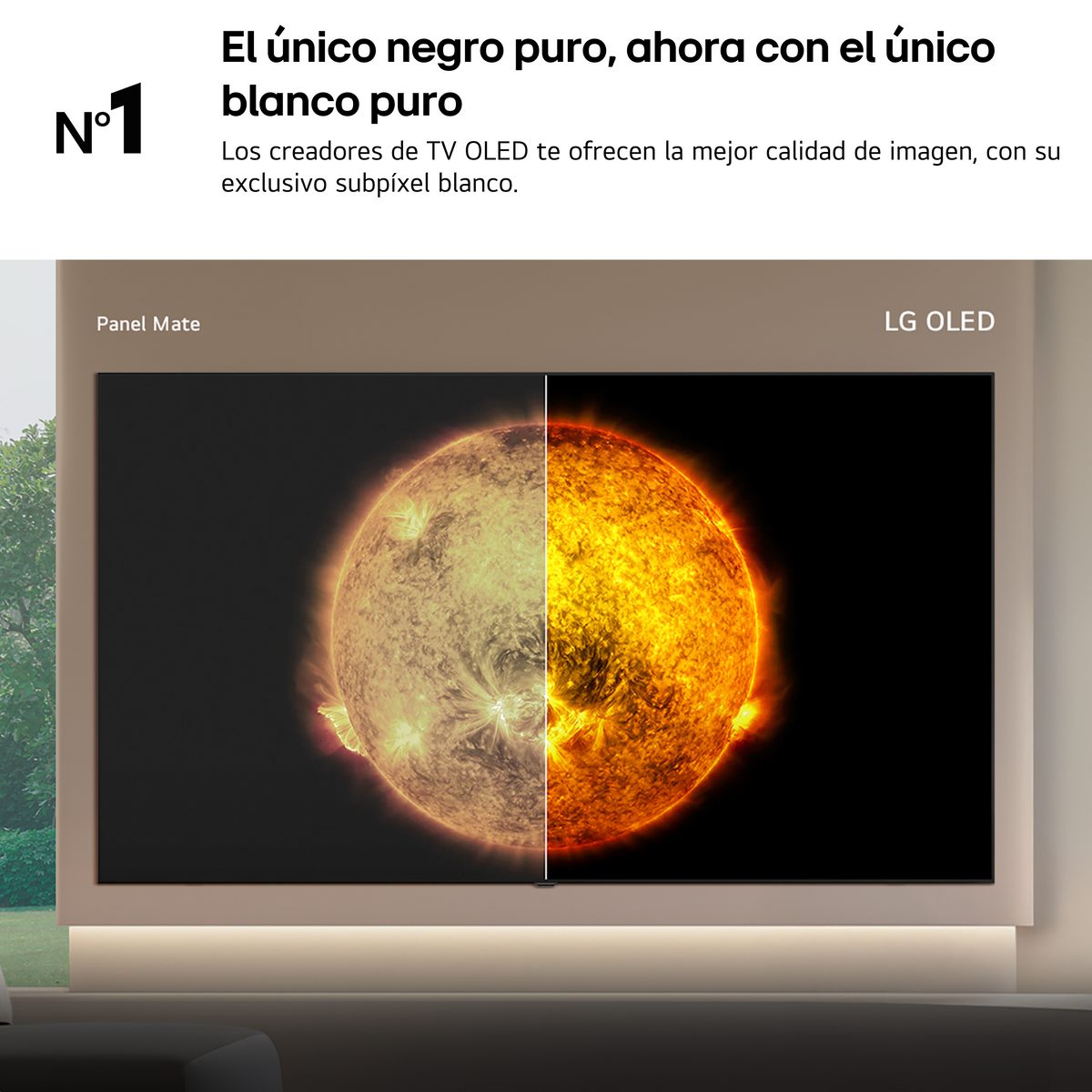 TV LG OLED mostra sole: Sinistra pallido, destra brillante. N. 1.