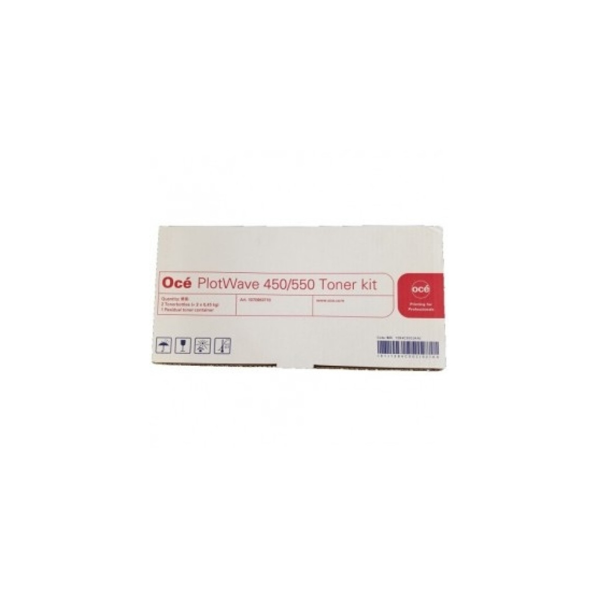 Confezione kit toner Oce PlotWave 450/550 con info prodotto e simboli.