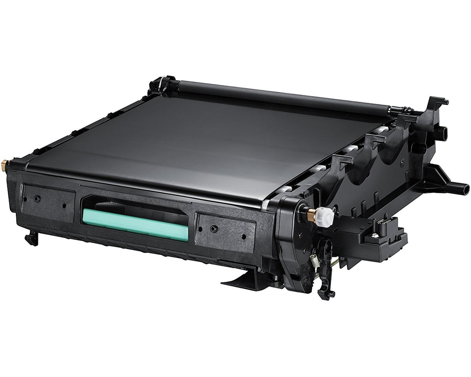 Cartuccia toner nera con tamburo e maniglia verde.
