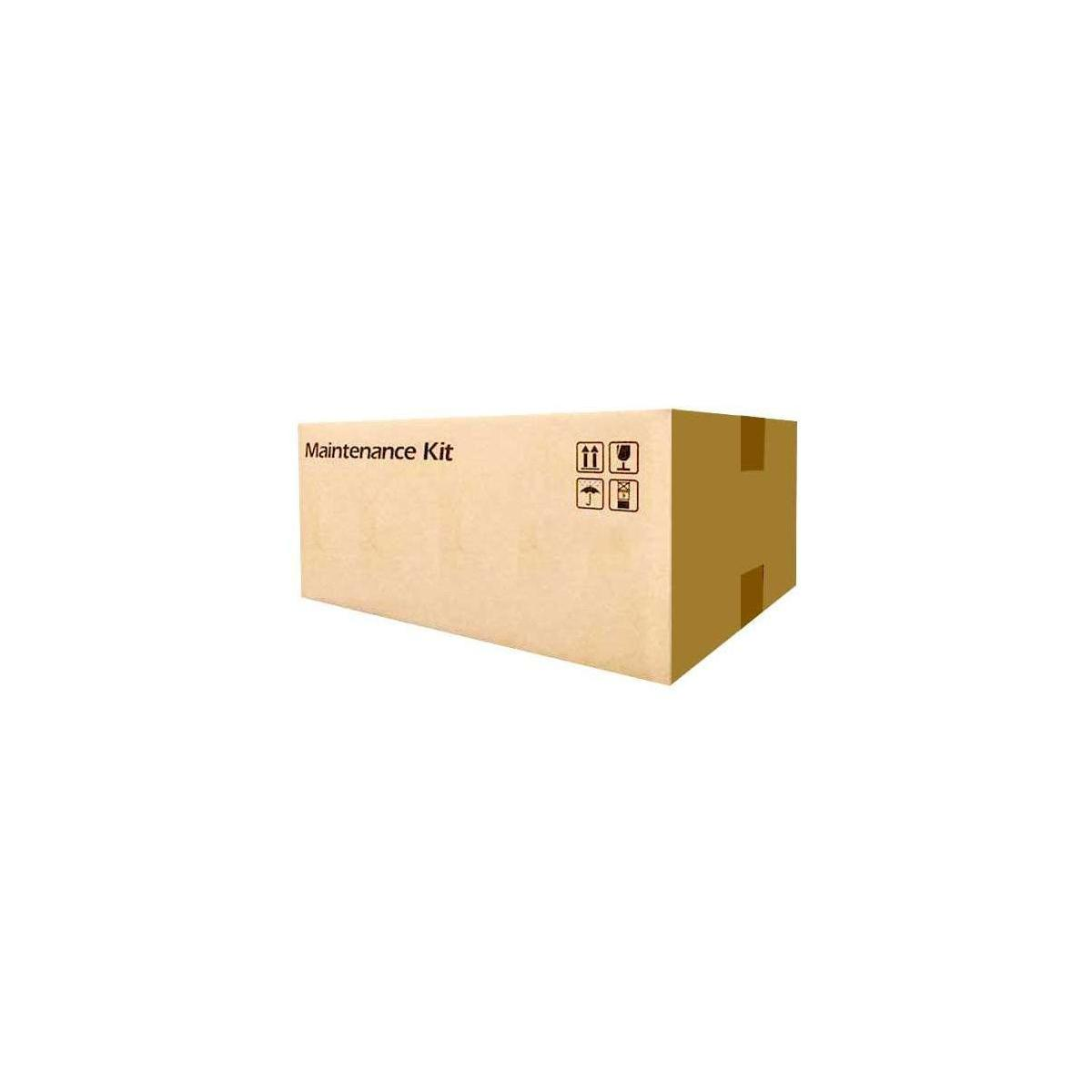 Un cartone marrone etichettato "Maintenance Kit" con quattro simboli di spedizione.