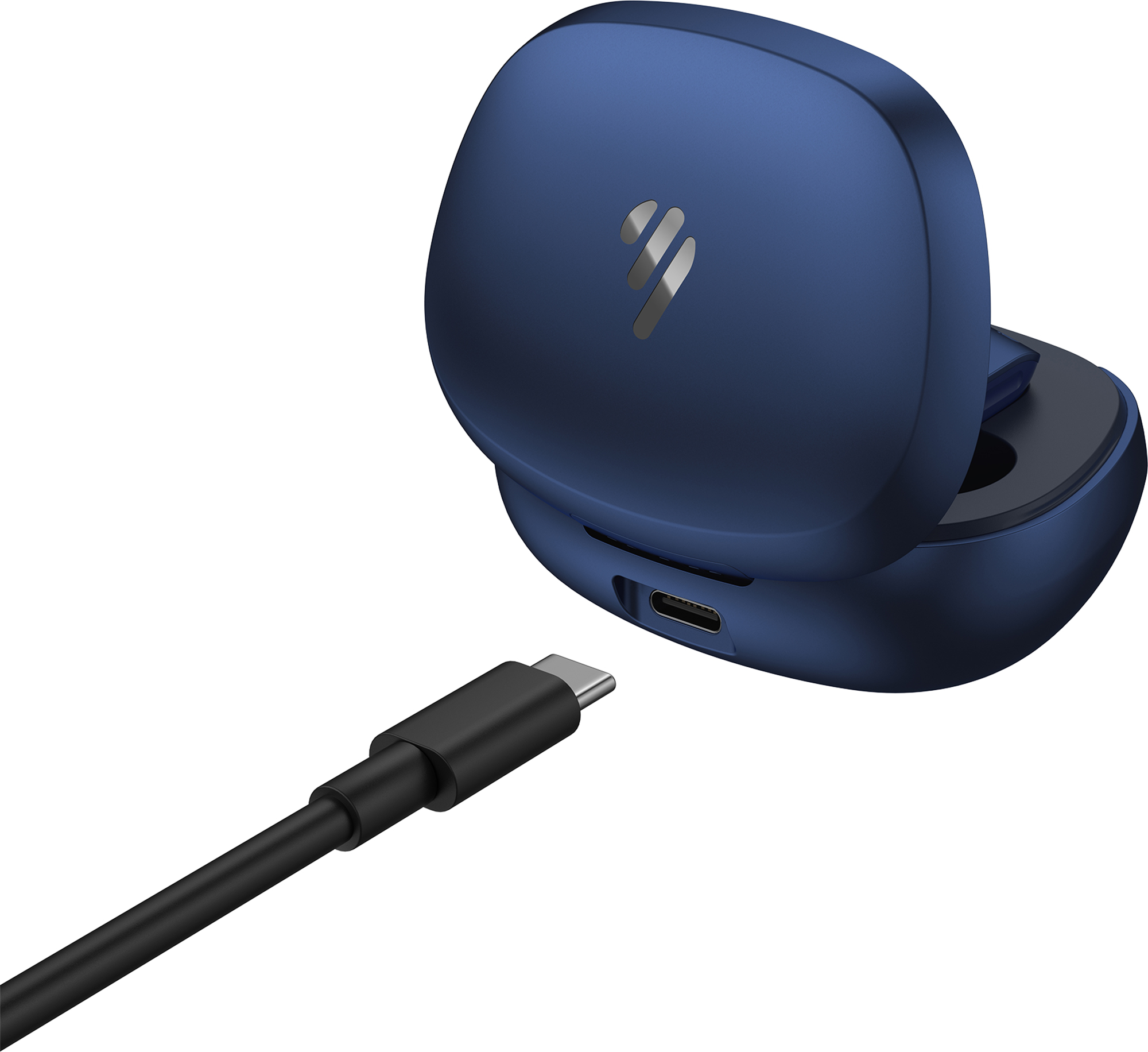 Granatowe etui na słuchawki z kablem USB-C