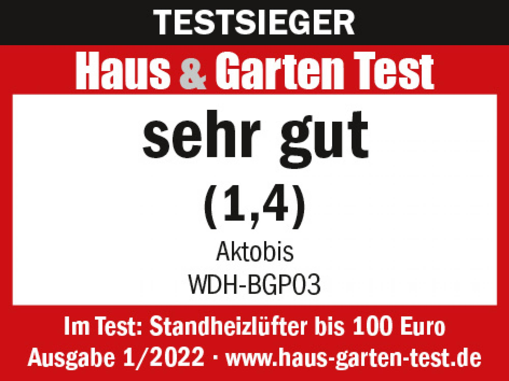 Test Sieger: Haus & Garten Test, sehr gut (1,4) Aktobis WDH-BGP03.