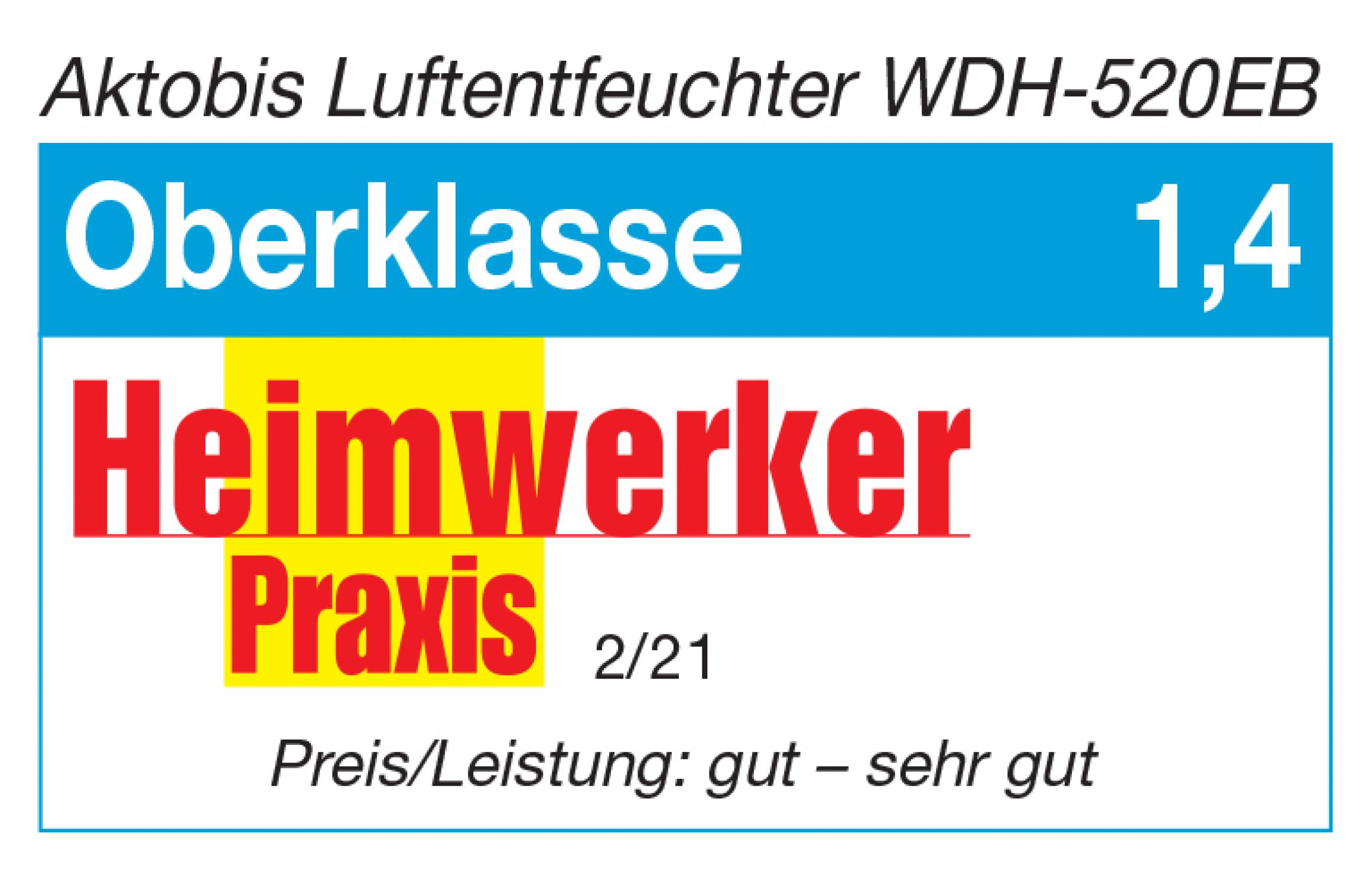 Aktobis WDH-520EB Luftentfeuchter: Oberklasse, Heimwerker Praxis, Preis/Leistung gut-sehr gut.