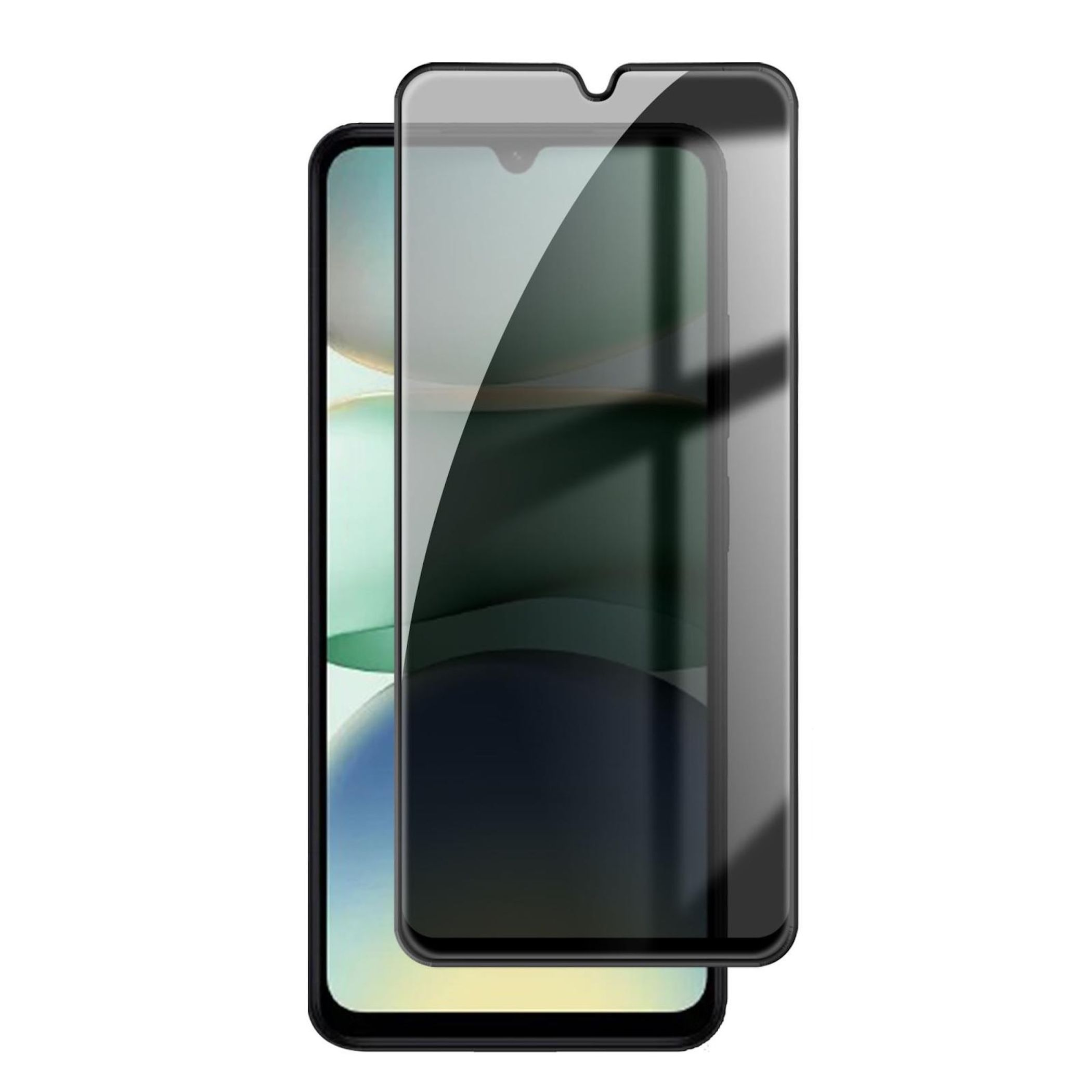 Uno smartphone con una protezione dello schermo leggermente spostata.