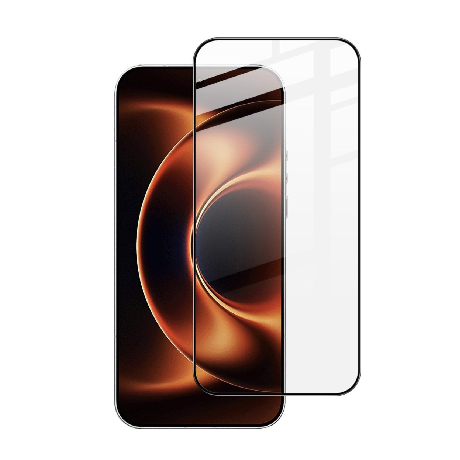 Ein Smartphone mit einem transparenten Displayschutz.