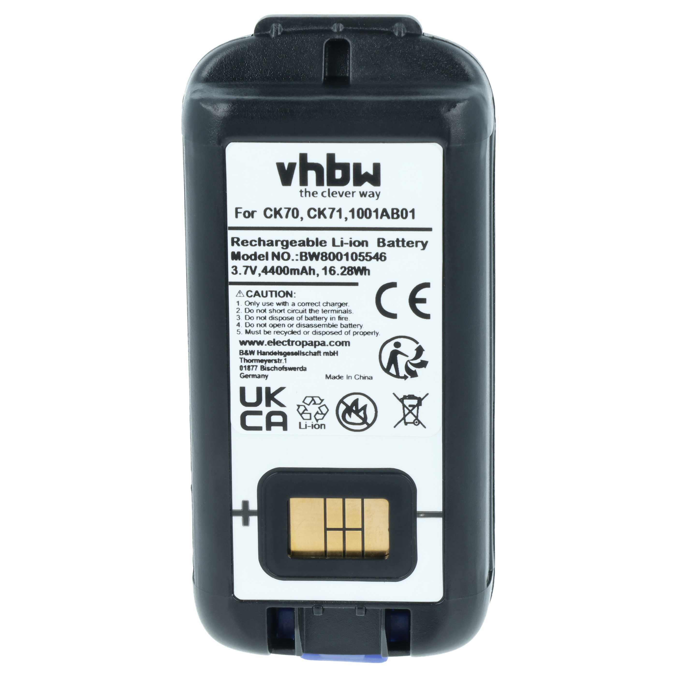 Schwarzer Li-Ion-Akku für CK70/CK71 mit Modellnummer BW800105546.