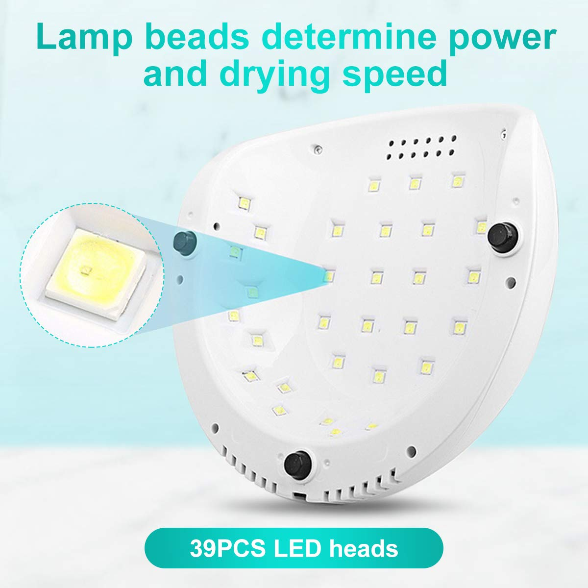 Weiße UV-Lampe mit 39 LED-Köpfen, die zum Trocknen von Gel-Nägeln verwendet wird.