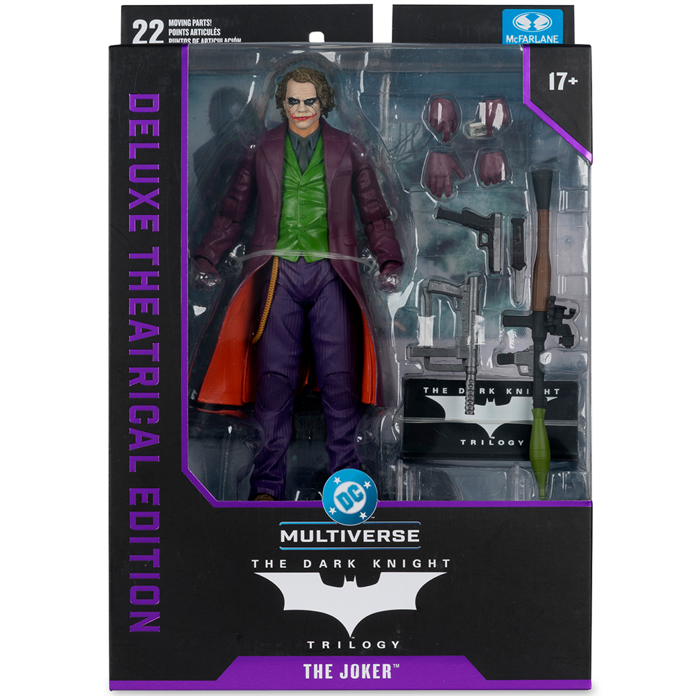 Joker-Actionfigur in Deluxe Theatrical Edition-Verpackung. Inklusive Zubehör.